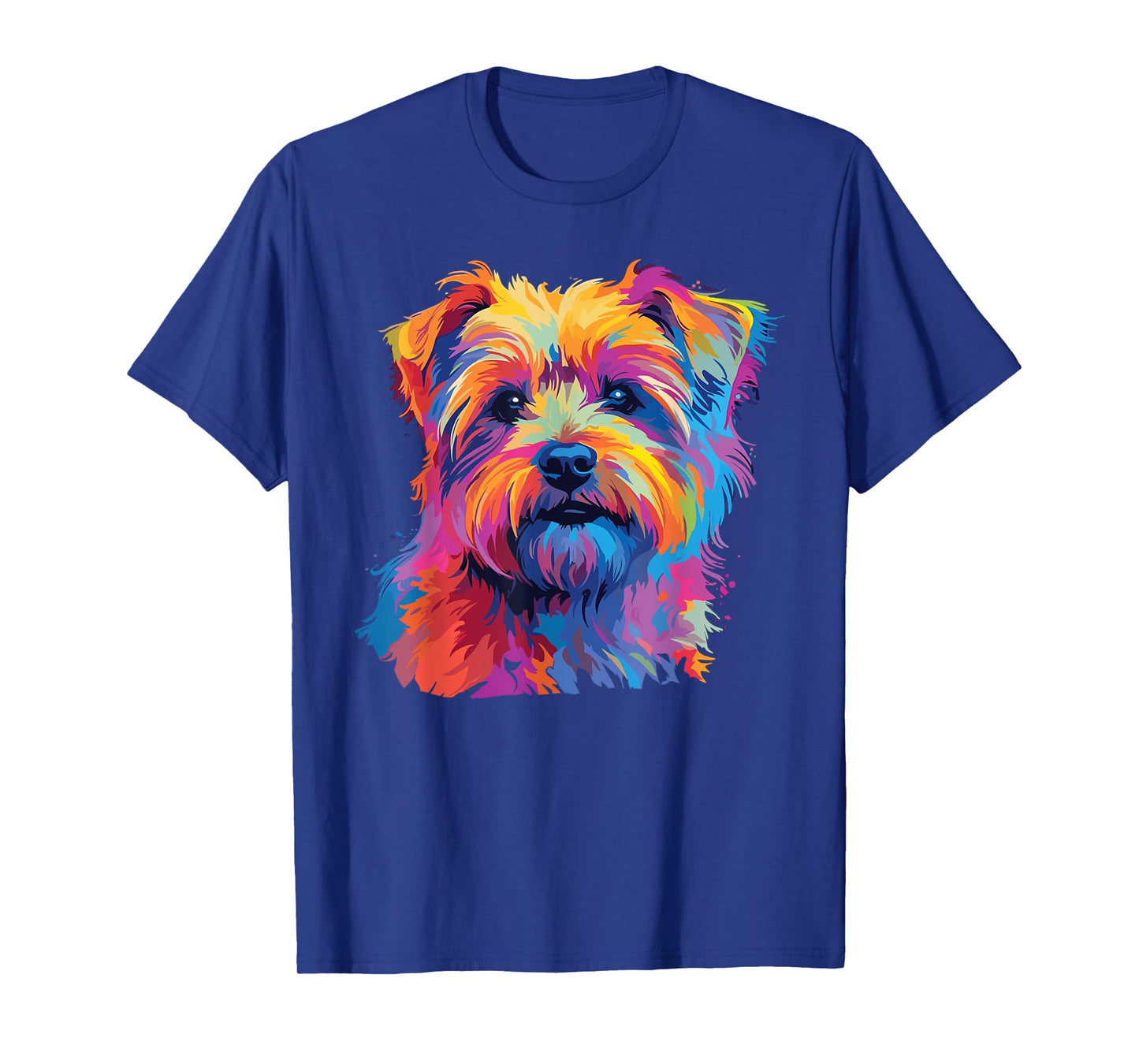 Retro Norfolk Terrier Dog Tees Unisex-Kids Multicolor Watercolor Graphic T-Shirt Small