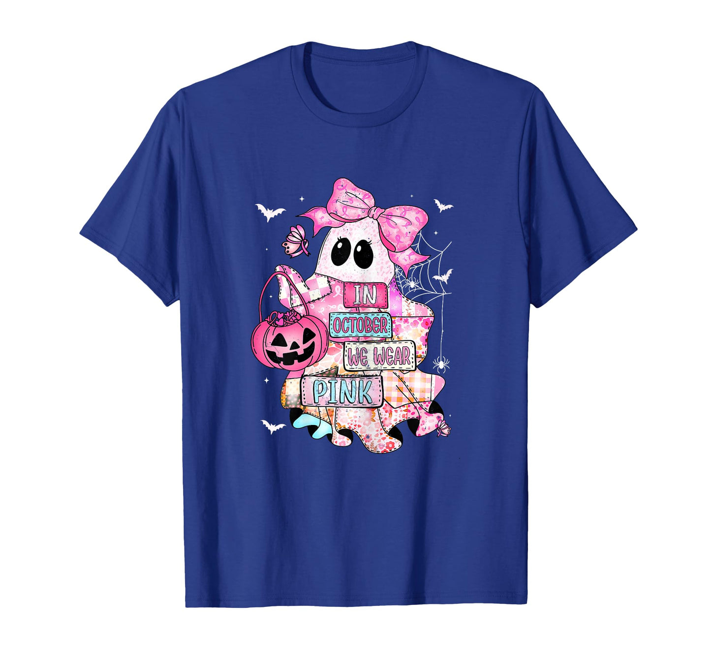 Halloween in October We Wear Pink Breast Cancer Awareness T-Shirt