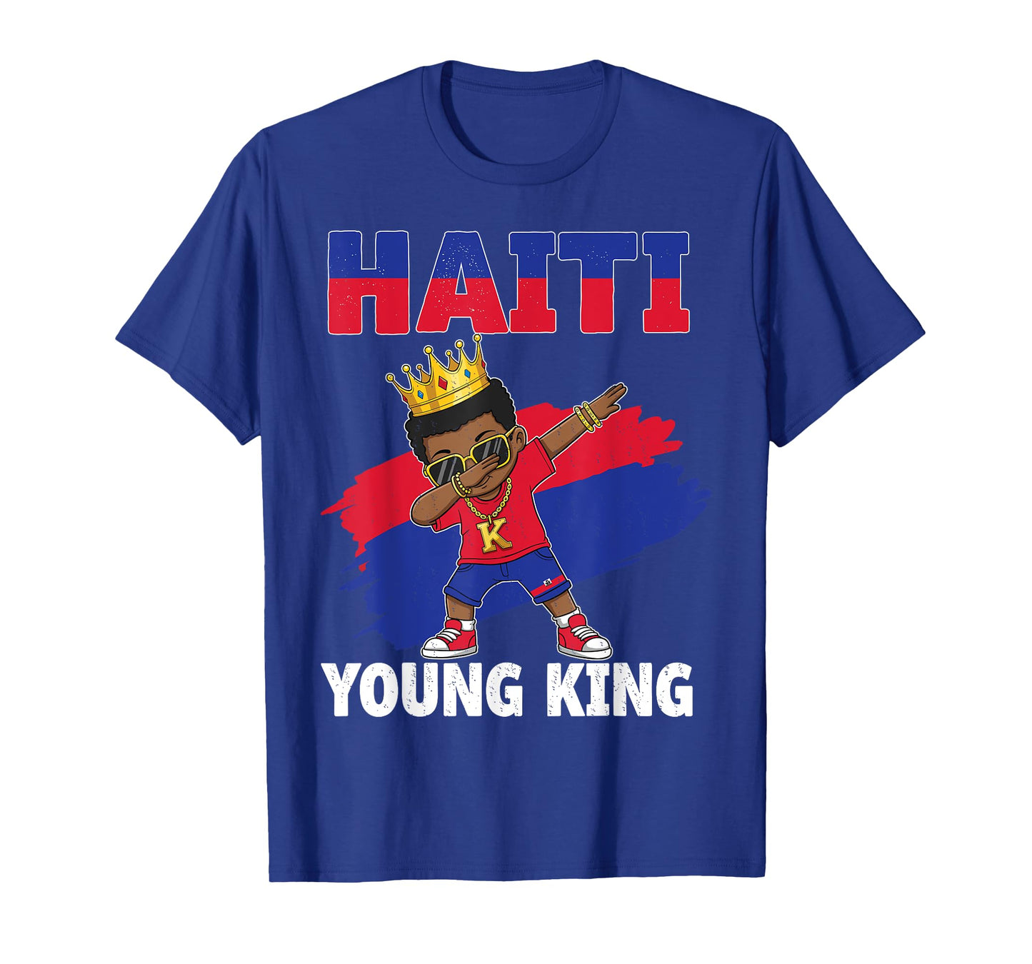 Haiti Young King Haitian Flag Day Melanin For Black kids Boy T-Shirt
