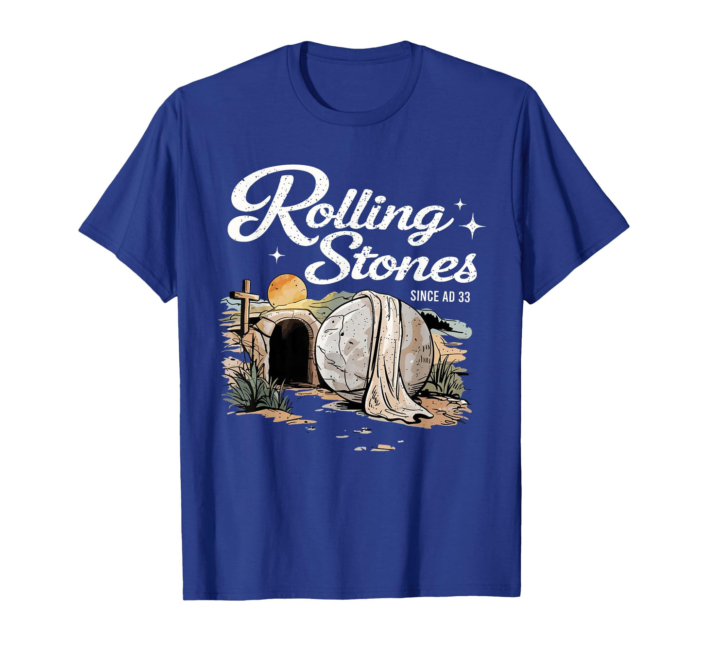 Resurrection Stone Graphic Design with Cross T-Shirt