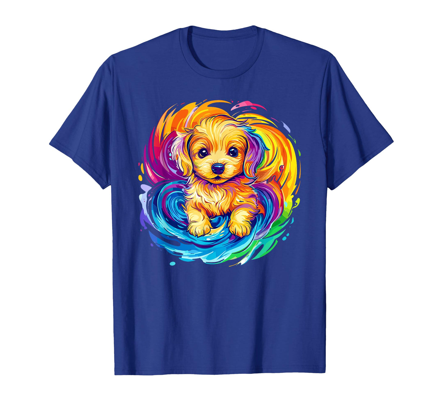 Adorable Puppy Rainbow Swirl Fantasy T-Shirt
