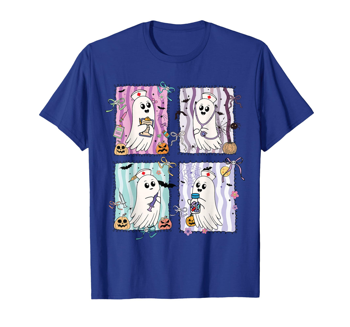 Preppy Nurse Ghosts Halloween Medical Spooky Pastel Design T-Shirt