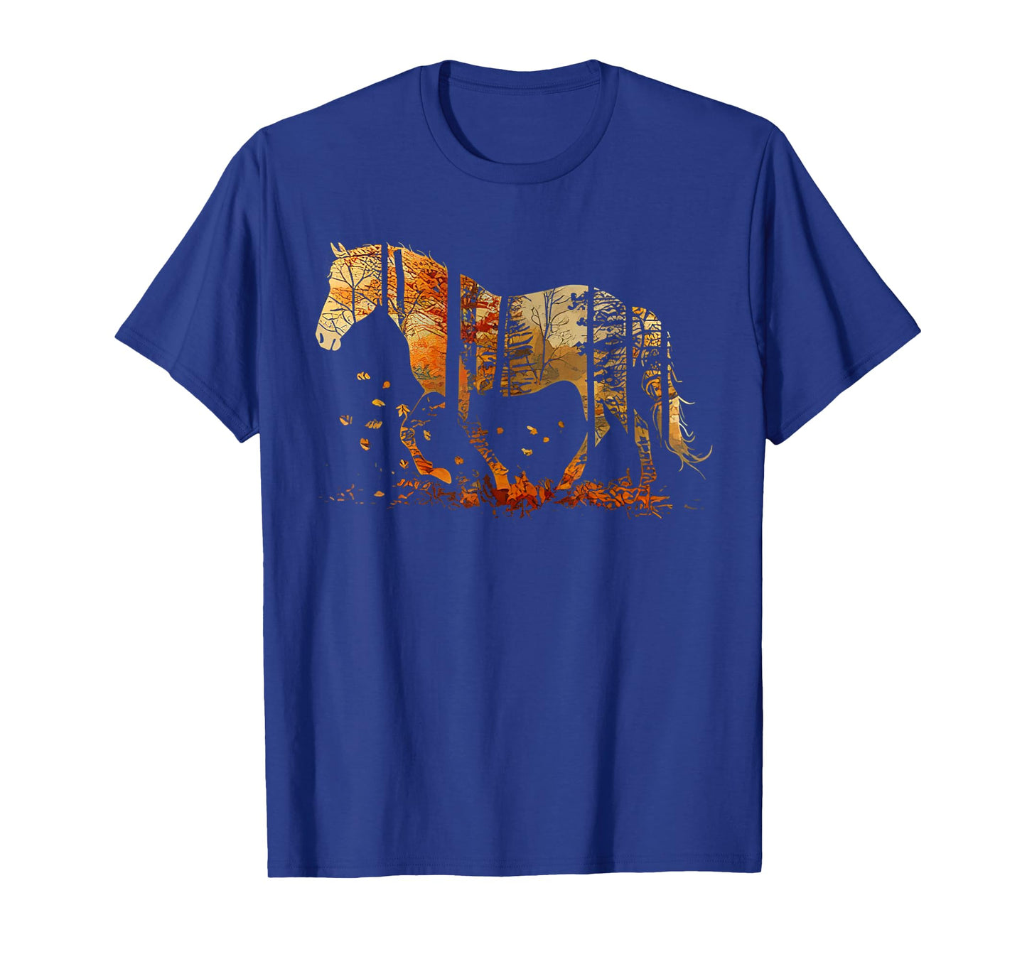 Cute Horse Lover Autumn Leaves Pony Animal Wildlife T-Shirt