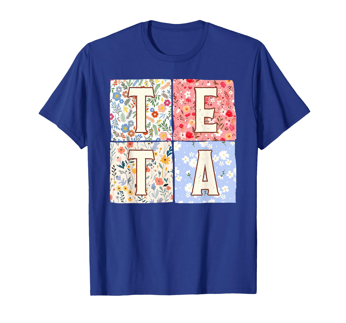 Teta Grandma Grandmother Mother's Day Boho Floral Flower T-Shirt