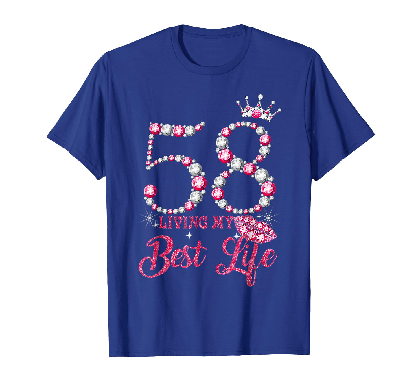 Living My Best Life 58 Years Old 58th Birthday Queen Women T-Shirt