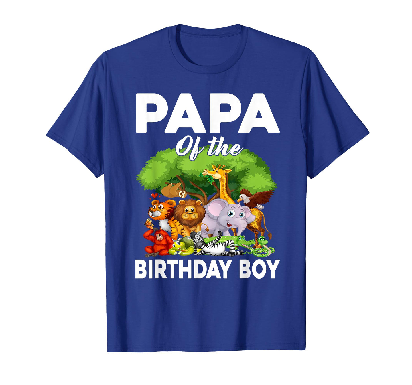 Papa of the Birthday Boy Zoo Animals Bday Safari Wildlife T-Shirt