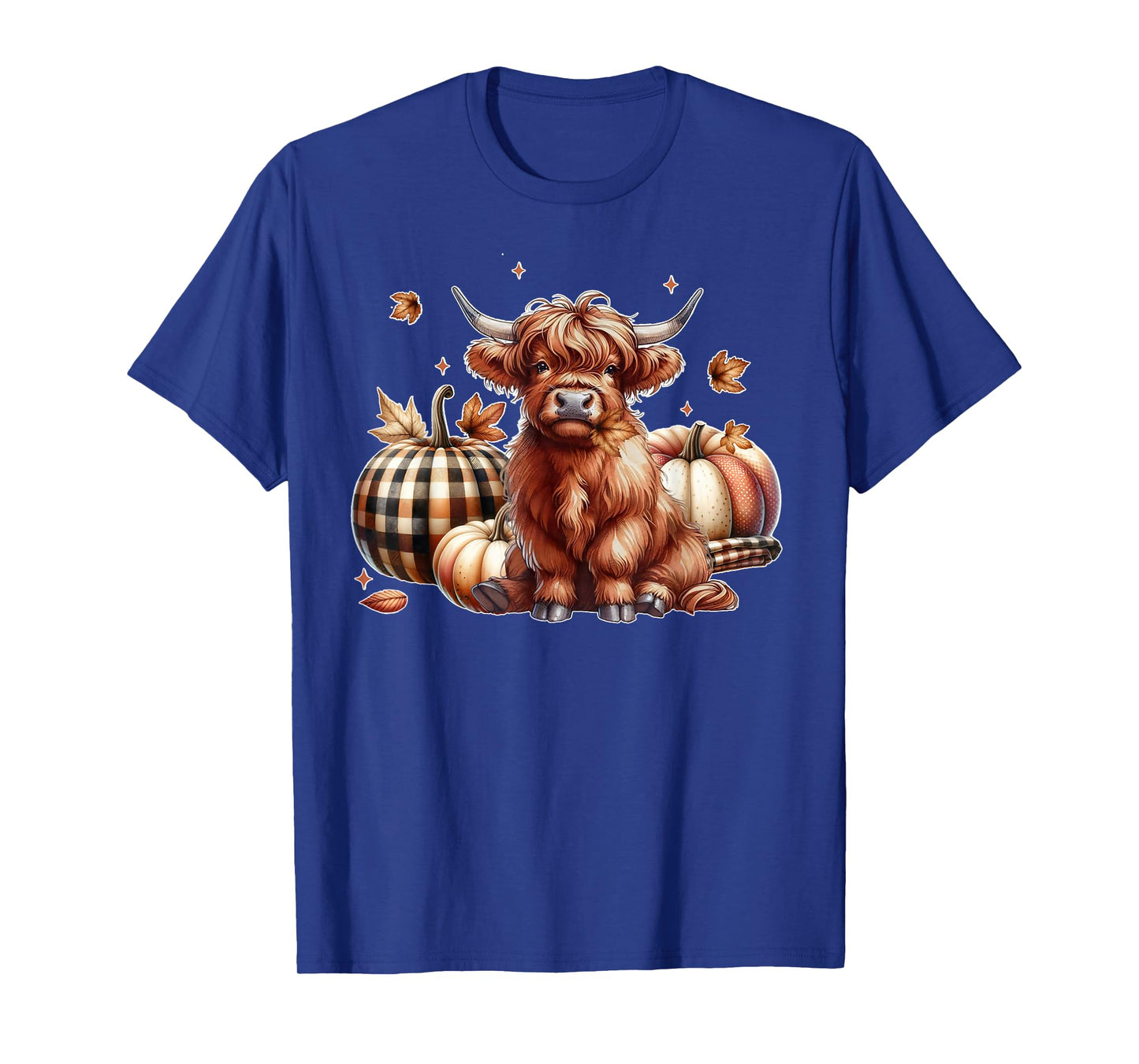 Howdy Fall Western Farm Country Highland Cow Autumn Pumpkin T-Shirt