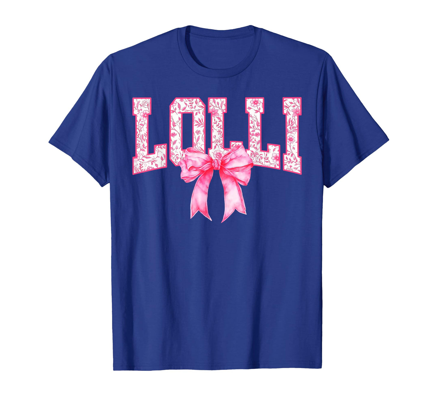Lolli Floral Toile Pink Water Color Coquette Bow Mothers Day T-Shirt