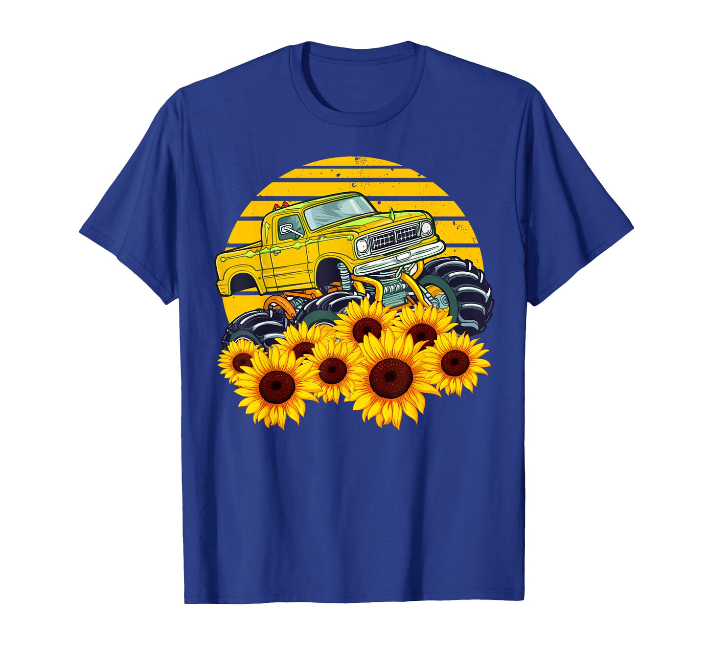 Happy Mother's Day Toddler Sunflower Monster Truck Kids Boys T-Shirt