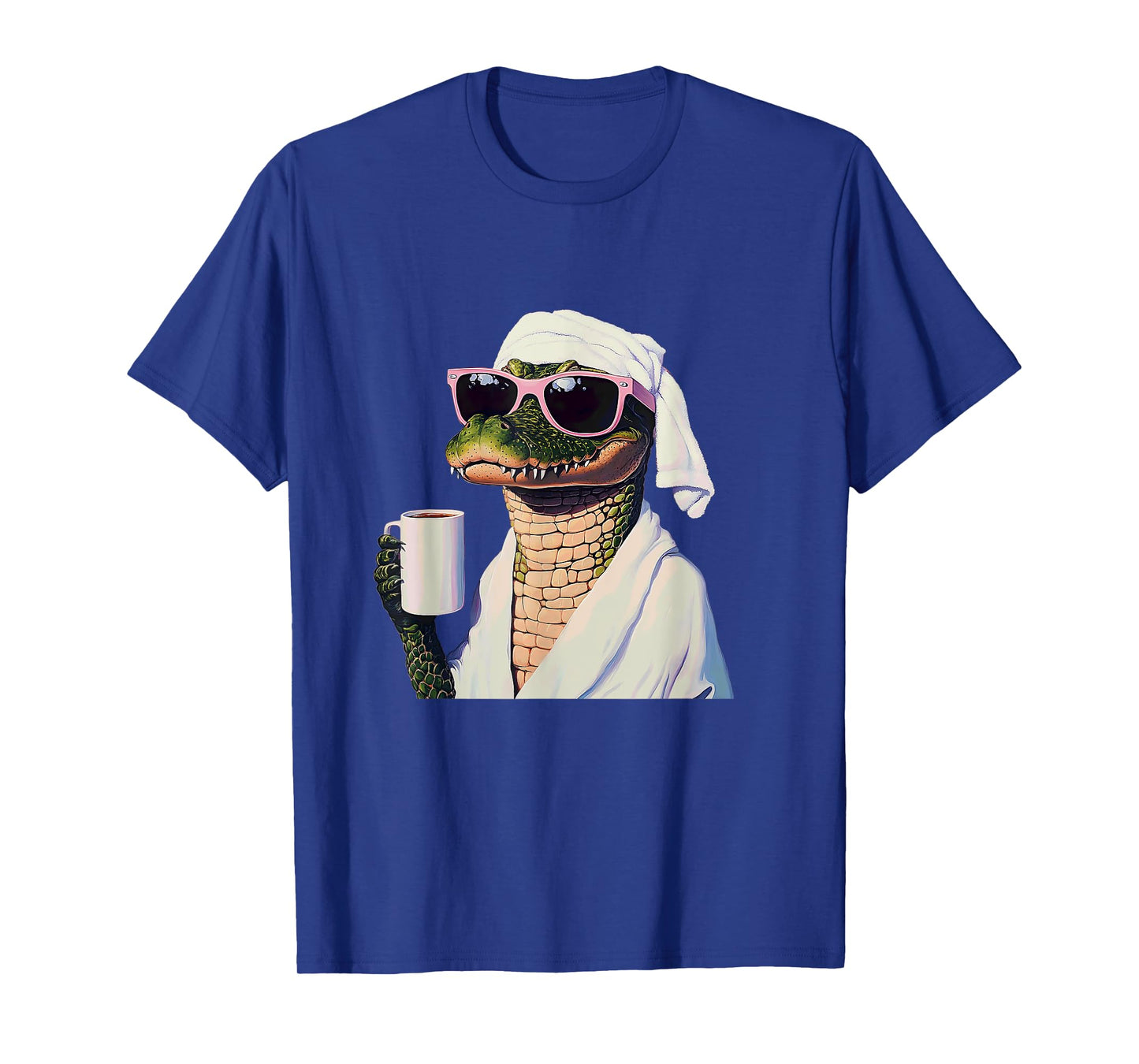 Alligator Relaxing With Coffee Humor Art T-Shirt
