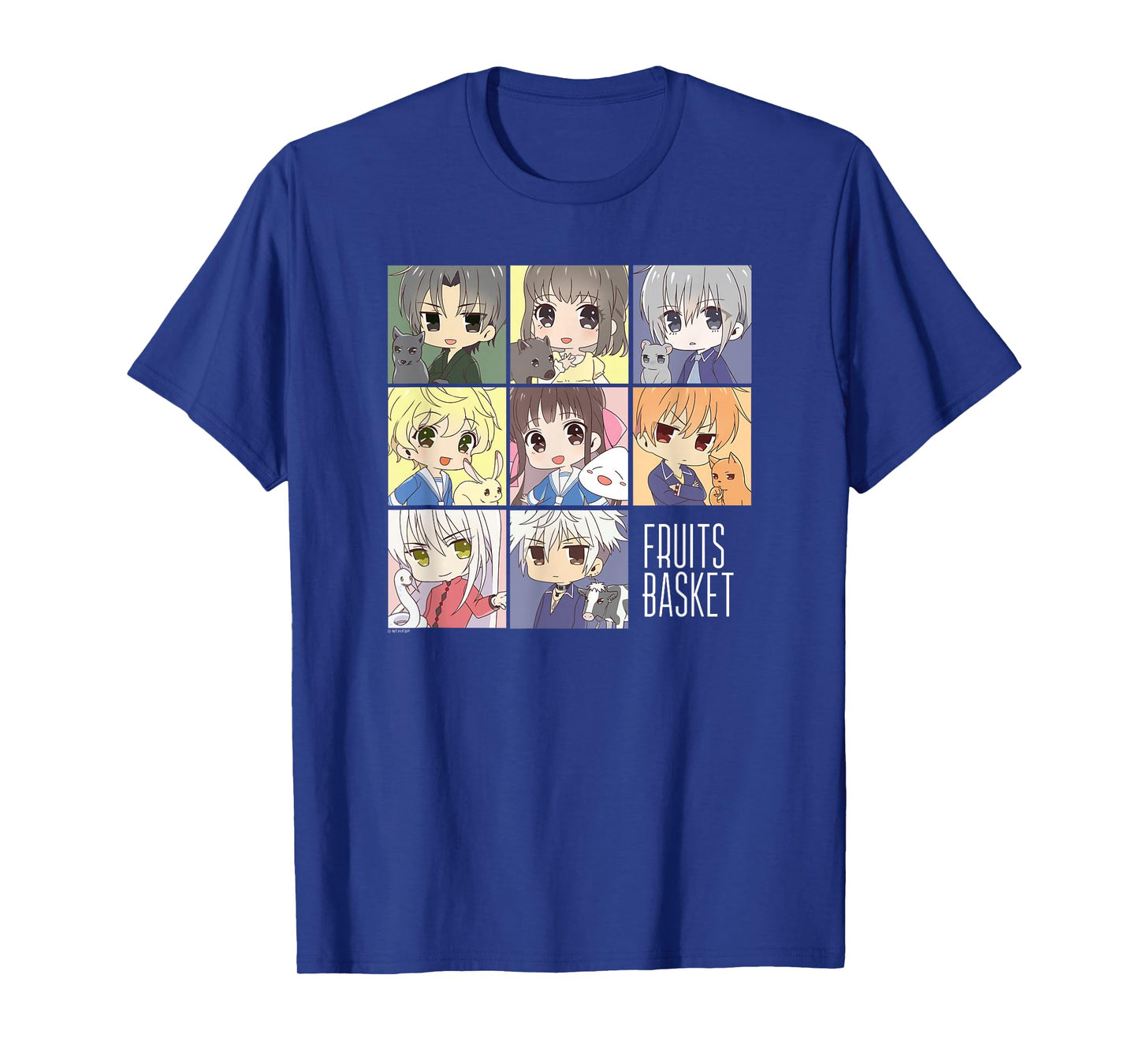 Fruits Basket Pastel Chibi Character Grid Anime T-Shirt