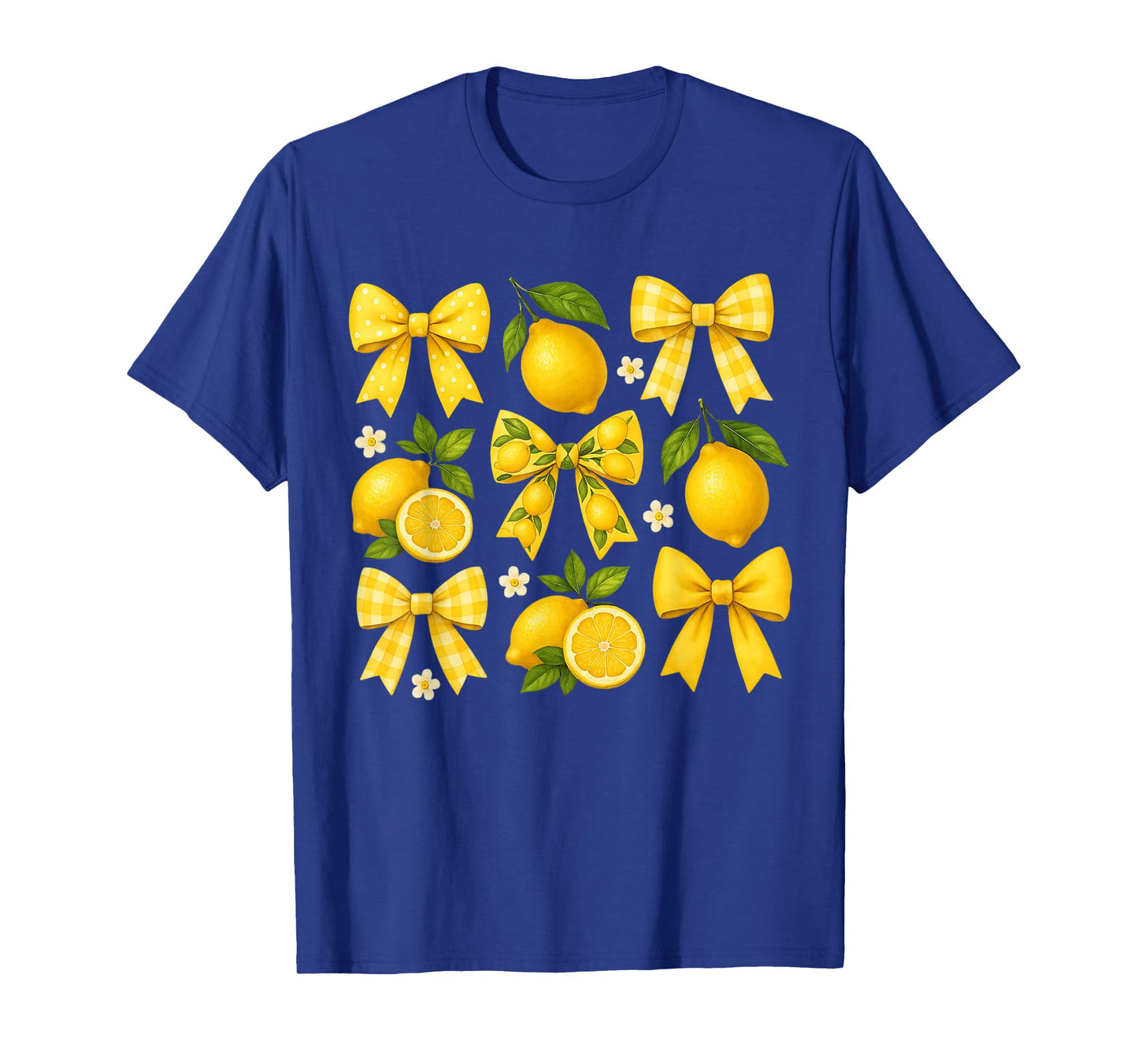 Cute Lemon Tropical Fruits Coquette Bows Summer Girl Women T-Shirt
