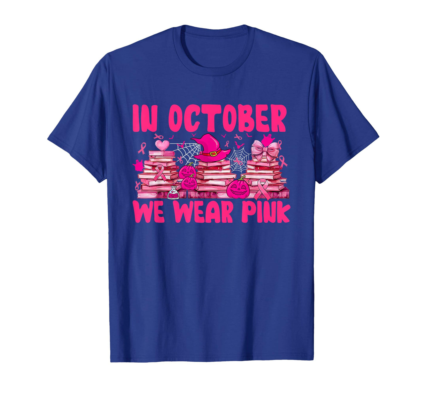 Breast Cancer in October We Wear Pink Book Lover Librarian T-Shirt