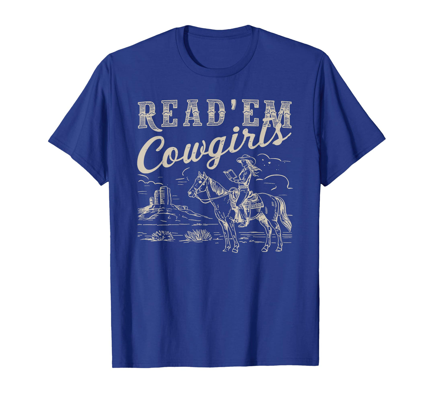 Read 'em Cowgirl Cute Western Cowgirl Texas Bookish Bookworm T-Shirt