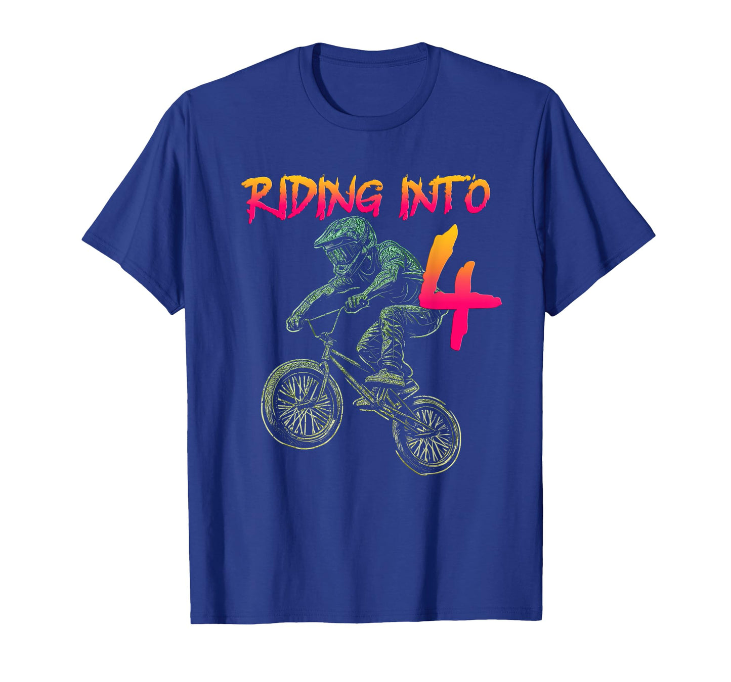 Funny 4 Year Old Bmx Birthday Boy Bicycle 4th Birthday T-Shirt