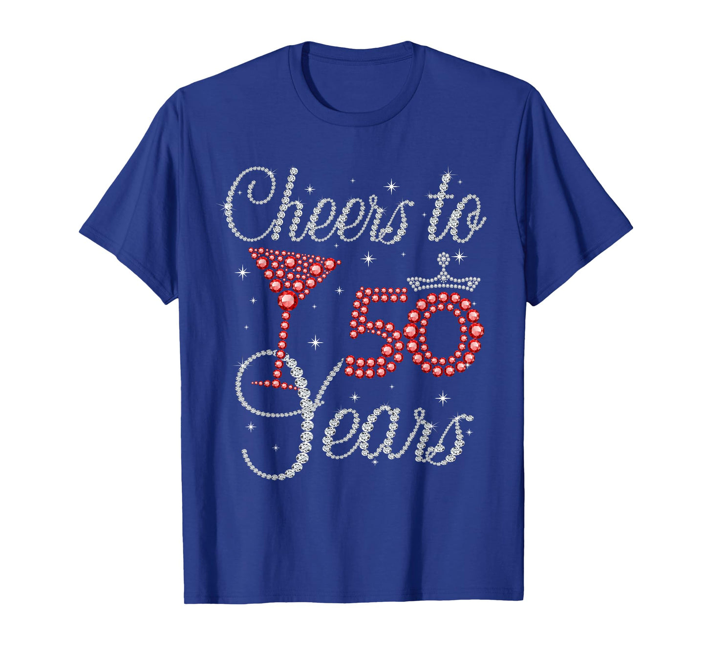 Cheers To 50 Years Wine Glasses Women Funny 50th Birthday T-Shirt
