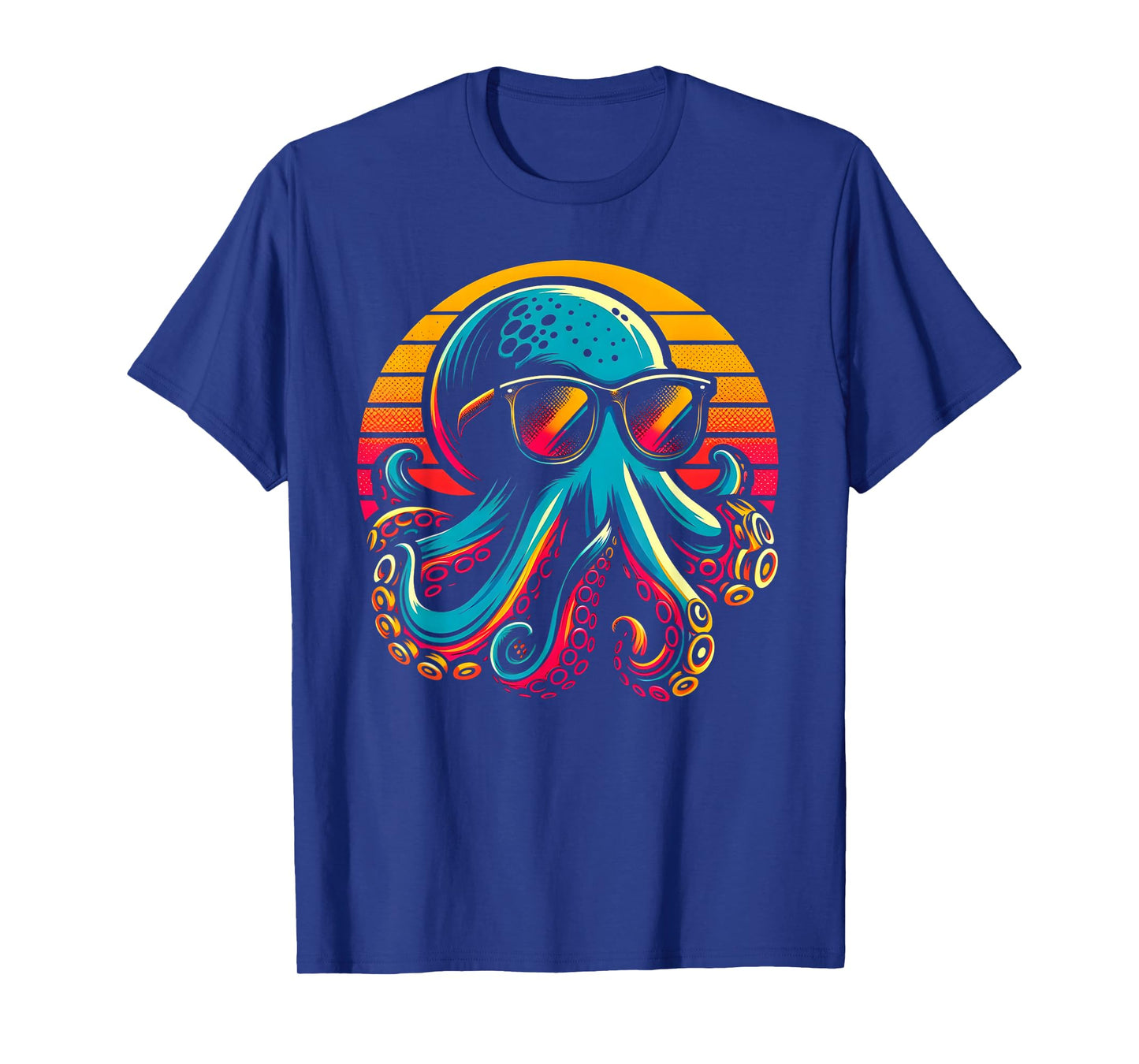 Cool Octopus Kraken With Sunglasses Men Women Kids Vintage T-Shirt