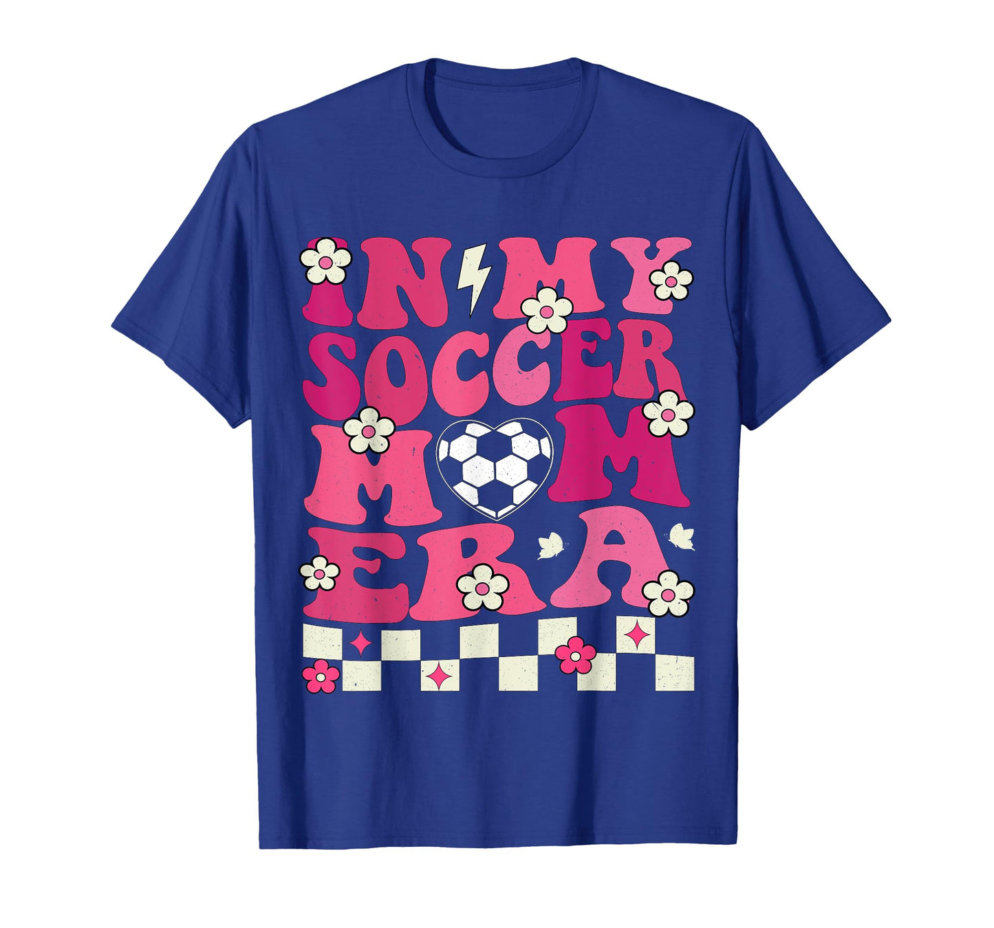 In My Soccer Mom Era Groovy Soccer Mama Football Women T-Shirt
