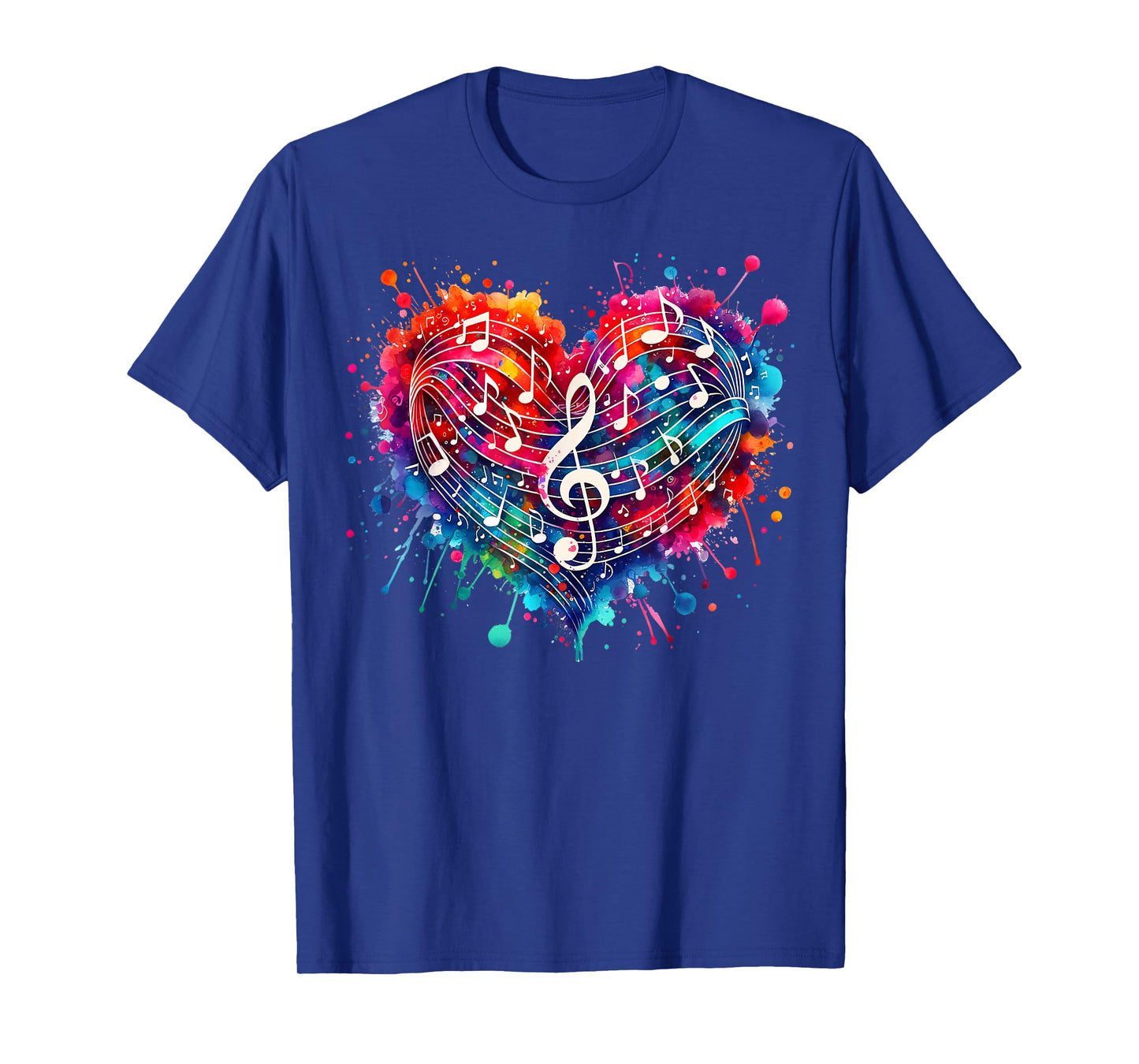 Funny Colorful Musical Notes Heart Treble Clef Music Lover T-Shirt