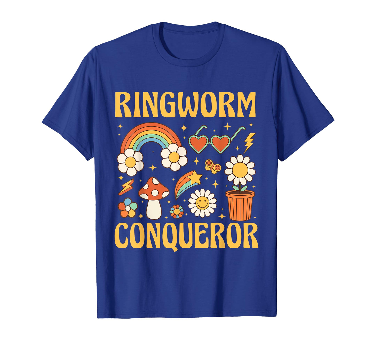 Ringworm Conqueror Ironic Medical Humor Retro Groovy T-Shirt
