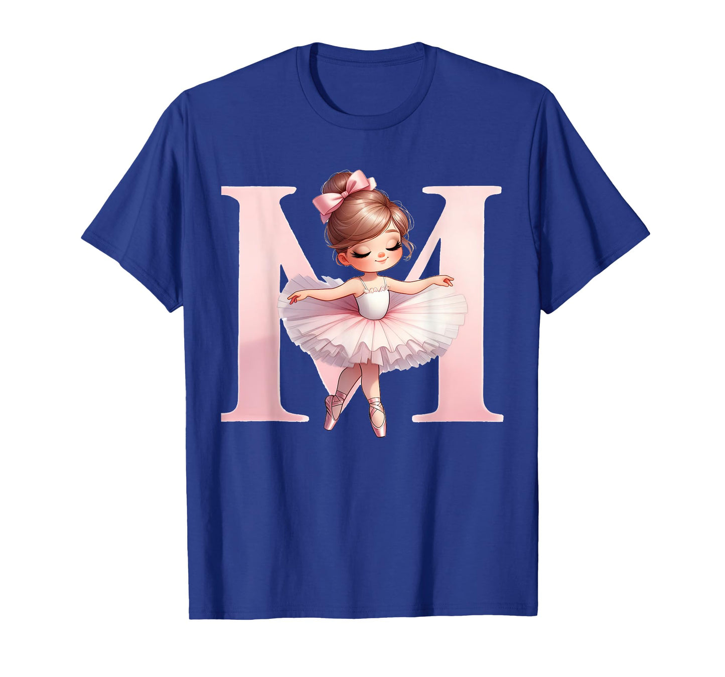 Ballerina Girl Dancing Name First Letter M Girly Tutu Ballet T-Shirt