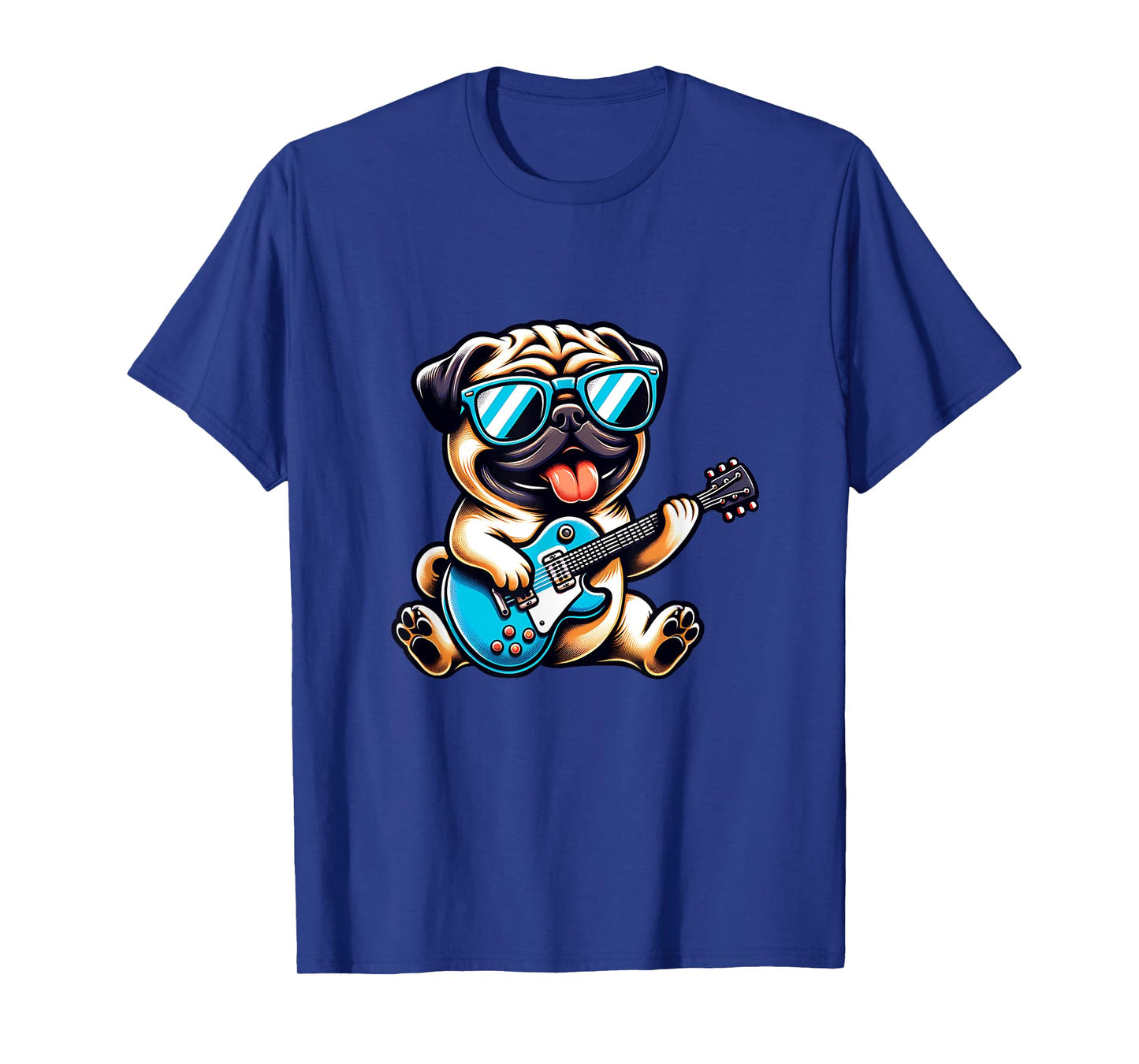 E-Guitar Cool Pug Playing Happy Tunes T-Shirt