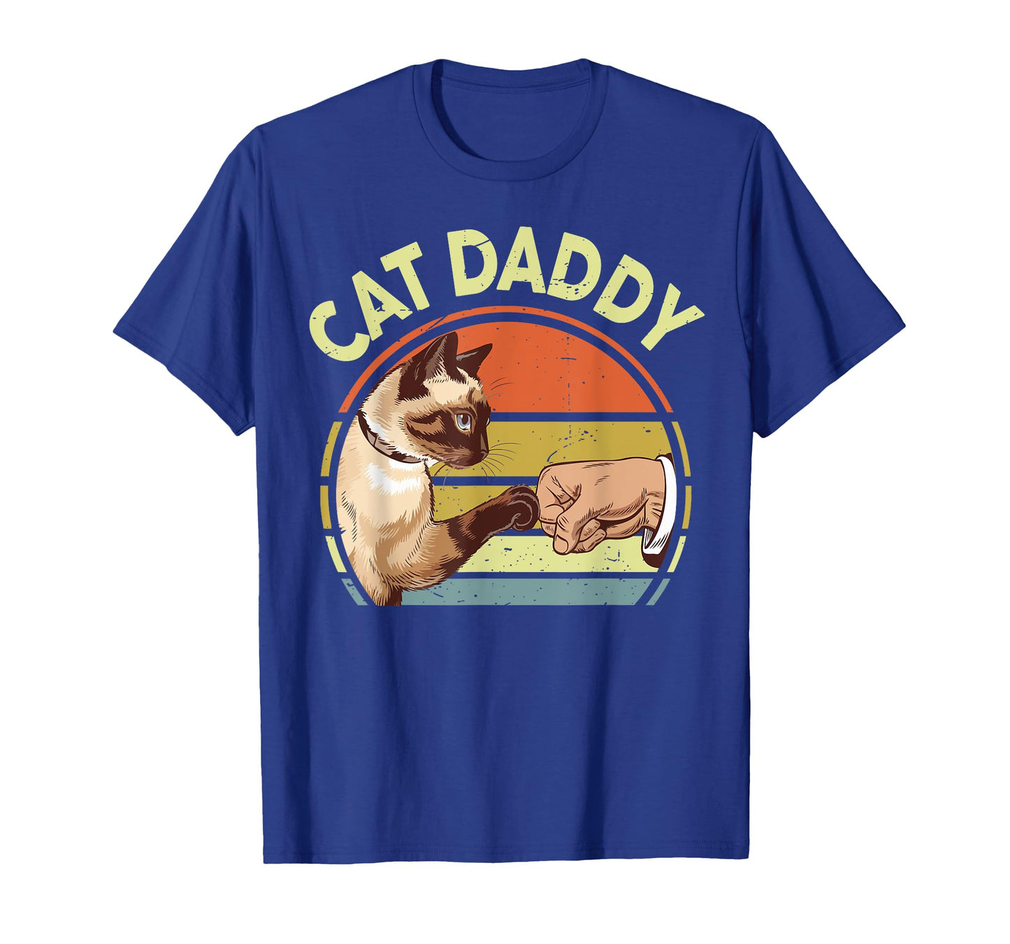 Siamese Cat Daddy Funny Kitten Fist Bump Dad Gift Vintage T-Shirt