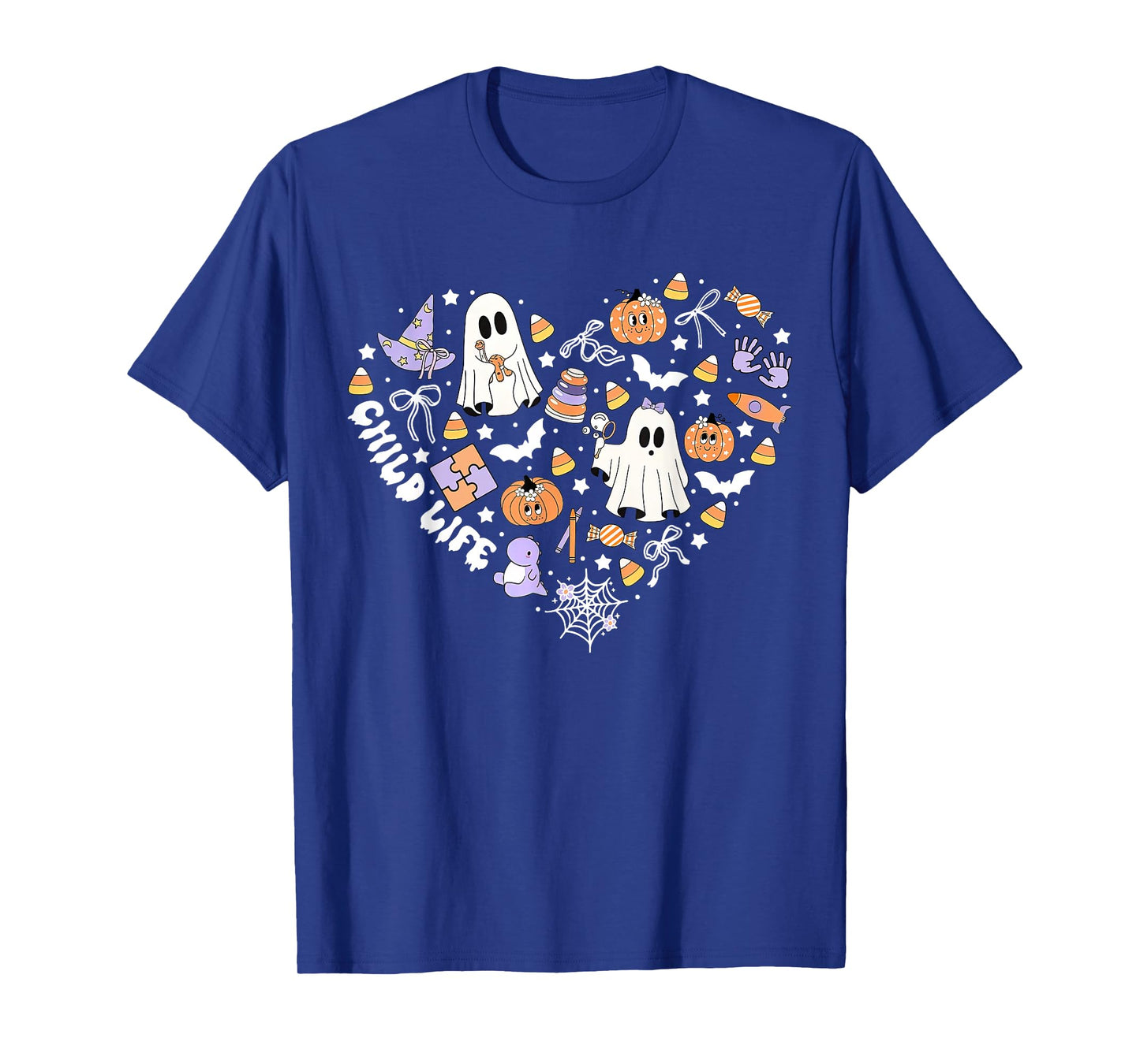 Child Life CLS CCLS Heart Halloween Heart Fall Autumn Ghost T-Shirt
