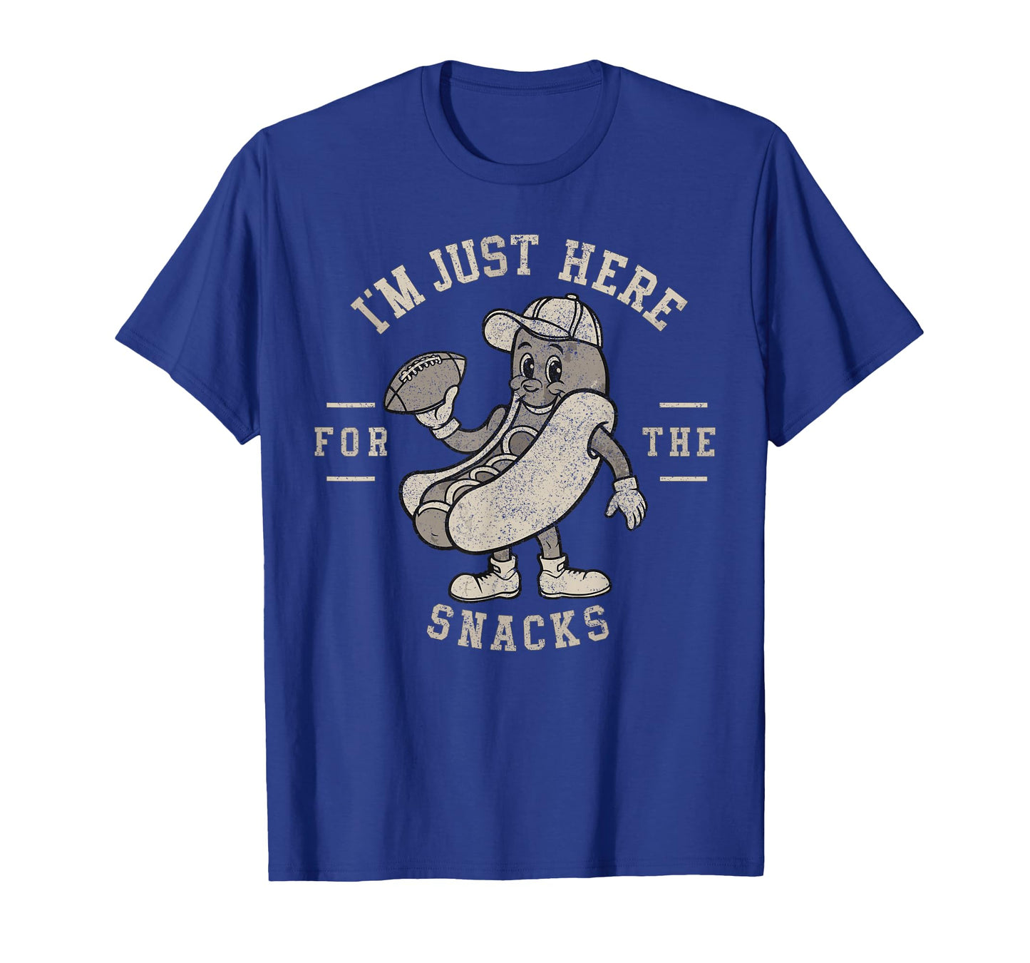Funny I'm Just Here For The Snacks HotDog Football T-Shirt