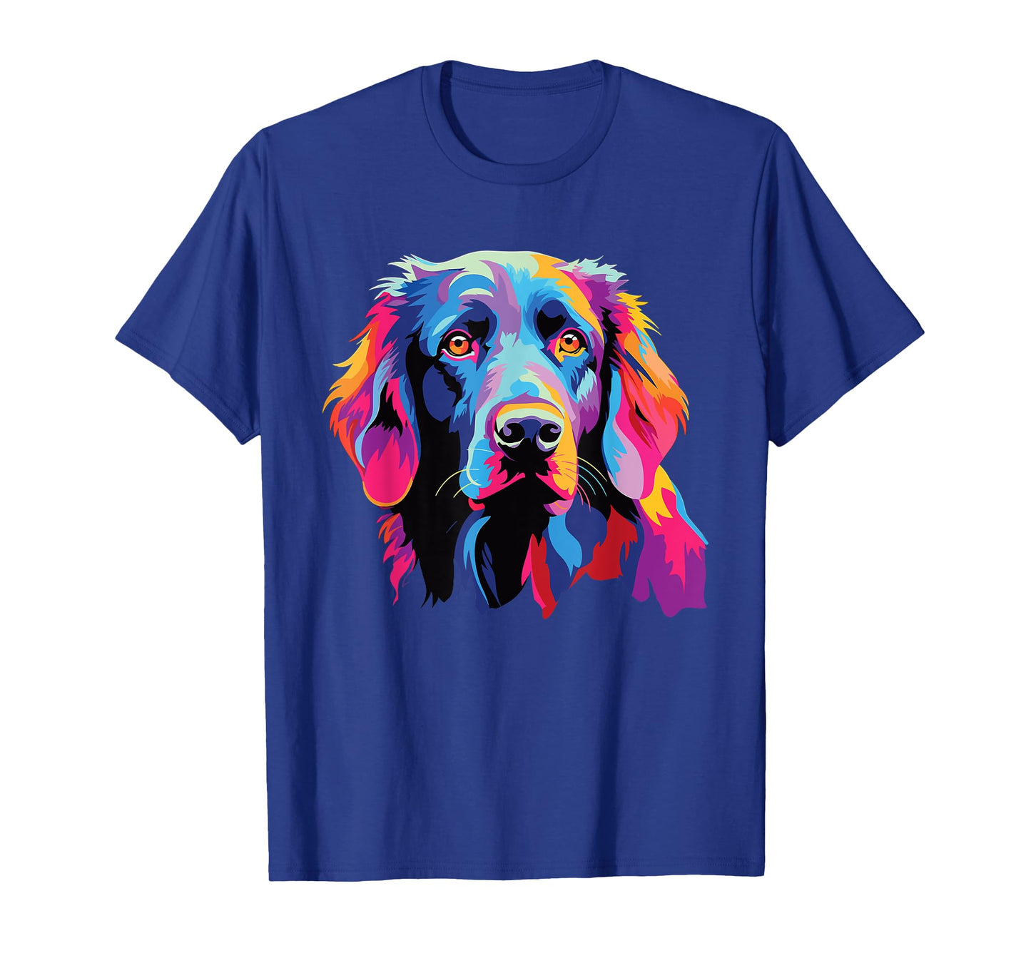 Watercolor Colorful Flat Coated Retriever Dog T-Shirt