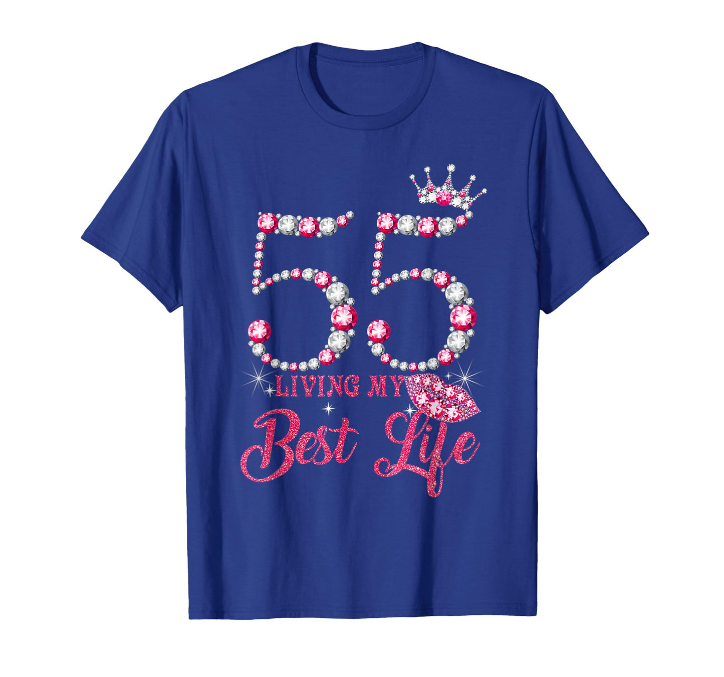 Living My Best Life 55 Years Old 55th Birthday Queen Women T-Shirt