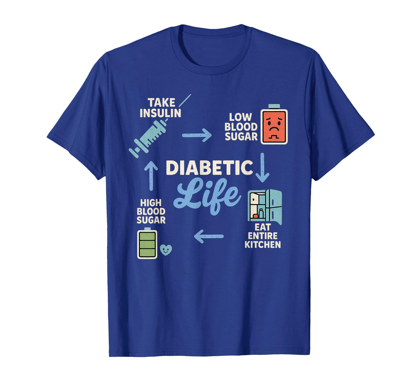 Diabetic Life Vintage t1d Funny Diabetes Awareness T-Shirt