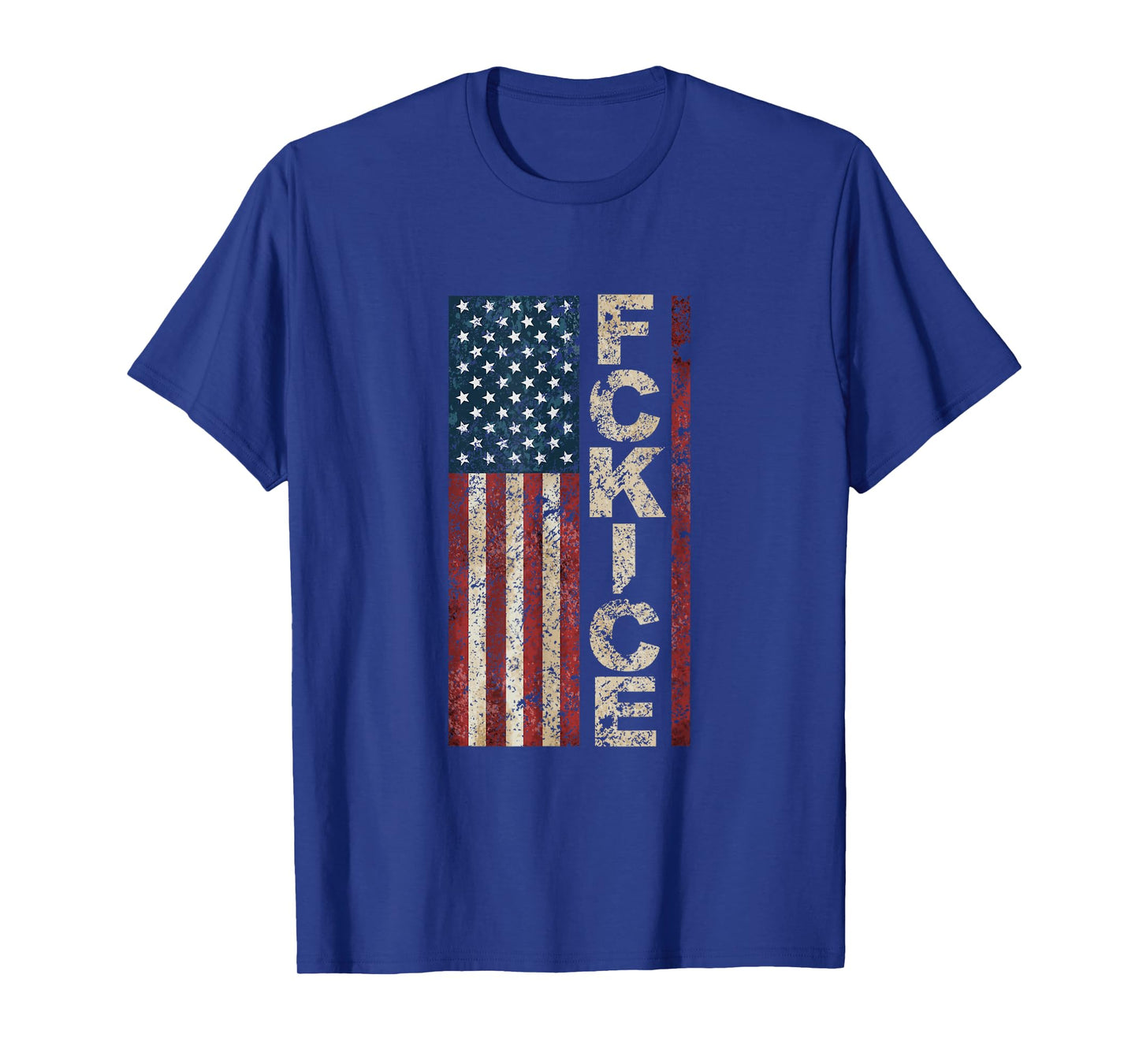 FCK ICE American Flag Distressed T-Shirt