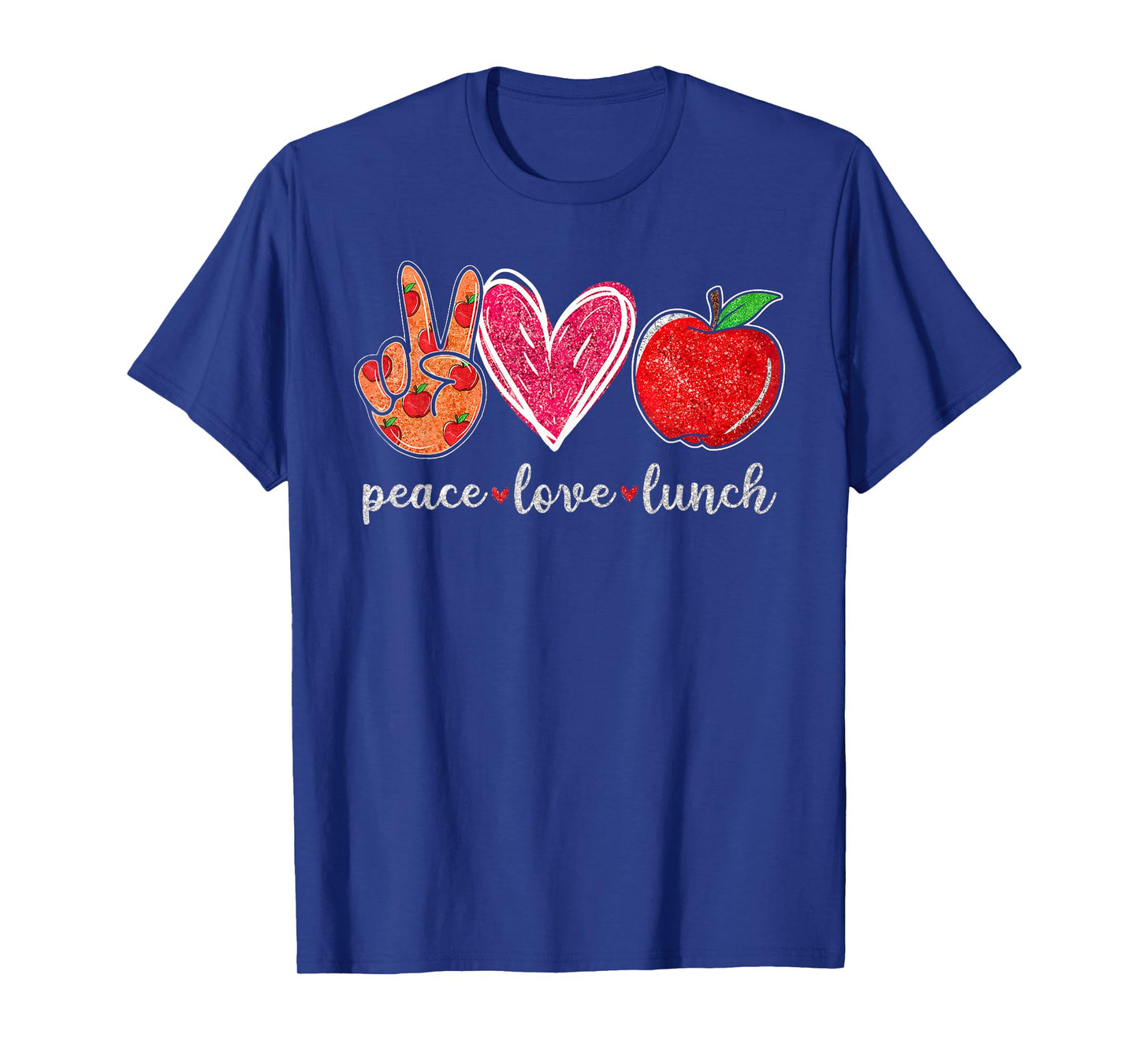 Peace Love Lunch Funny Lunch Lady Womens Food Service School T-Shirt