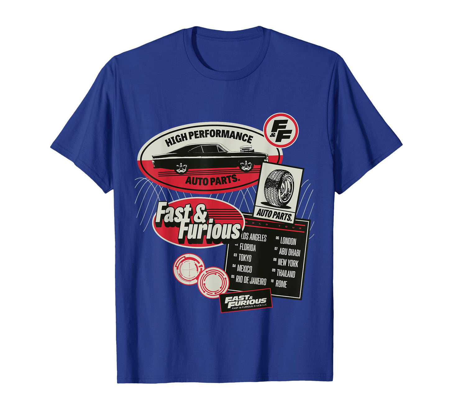 Fast & Furious Movie Merch High Performance Auto Parts T-Shirt