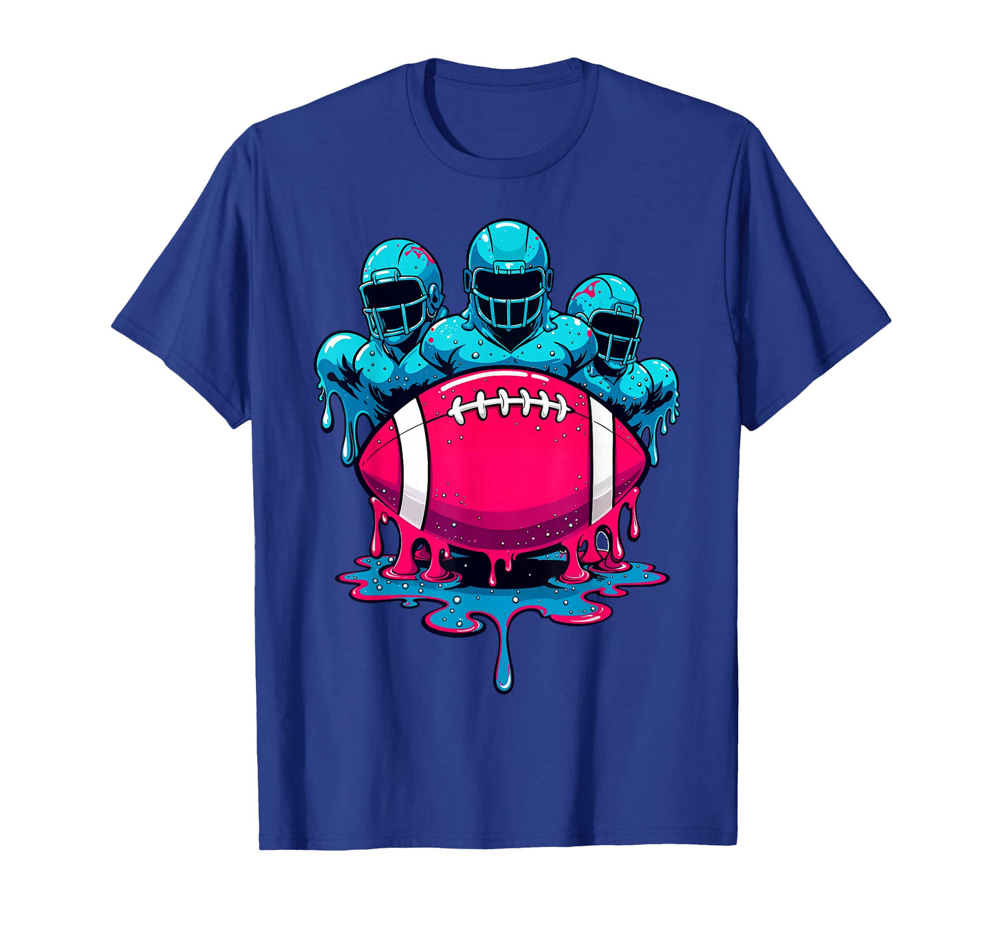 Ice Cream Football Linemen Drip Graphic Funny Game Day T-Shirt