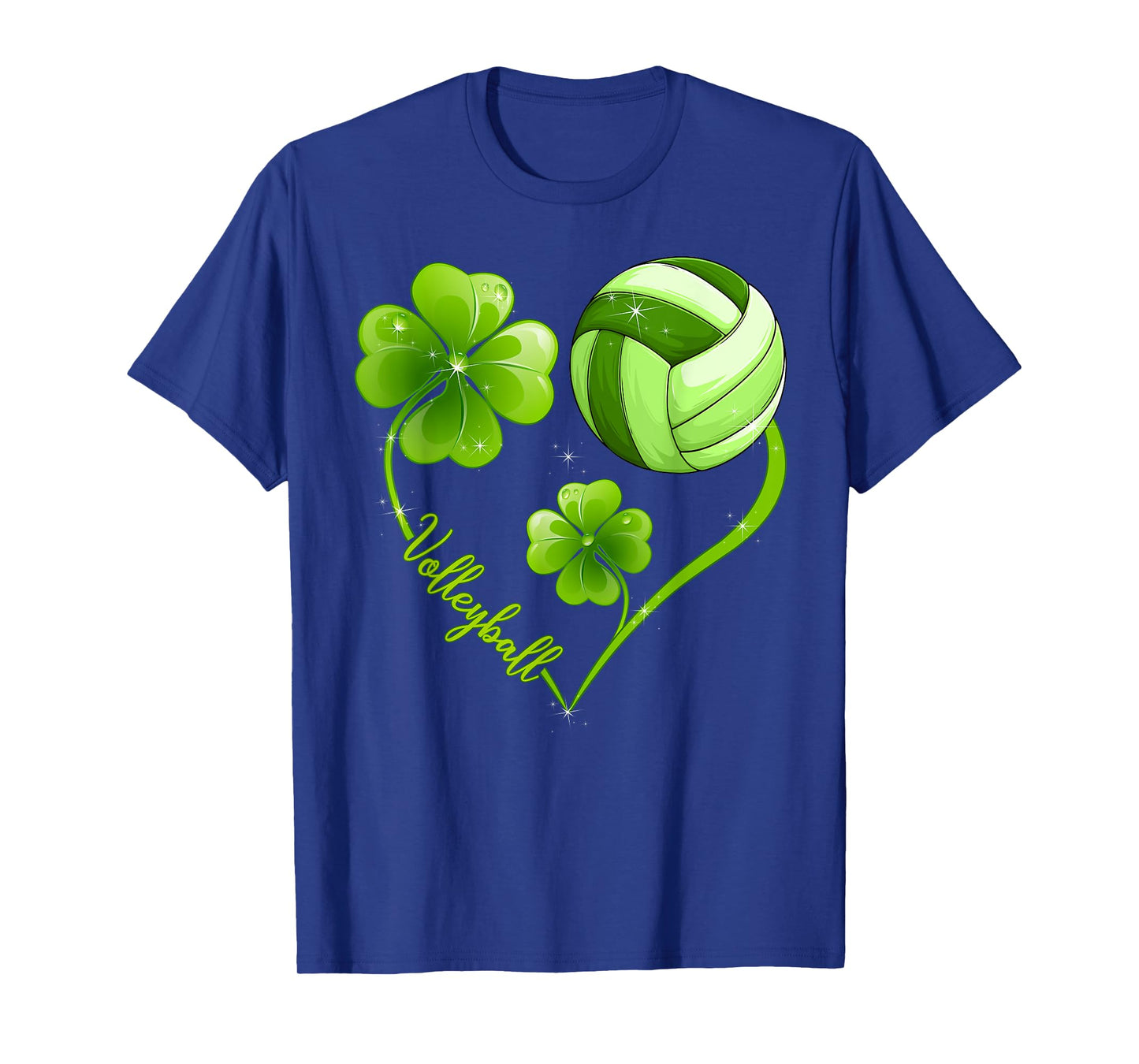 Funny Volleyball Lover Shamrock Leaf Heart St Patrick's Day T-Shirt