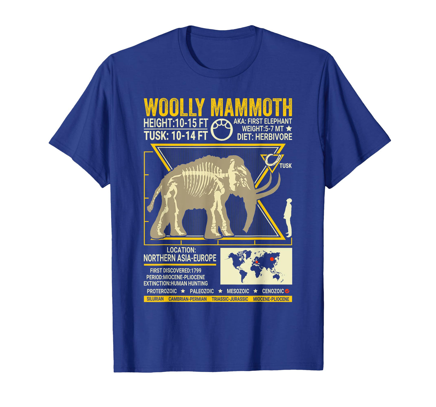 Woolly Mammoth Science Anatomy Extinct Animal Lover Facts T-Shirt