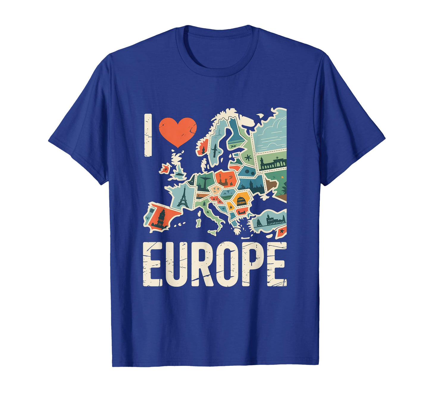 I Love Europe Map Icons Adventure T-Shirt