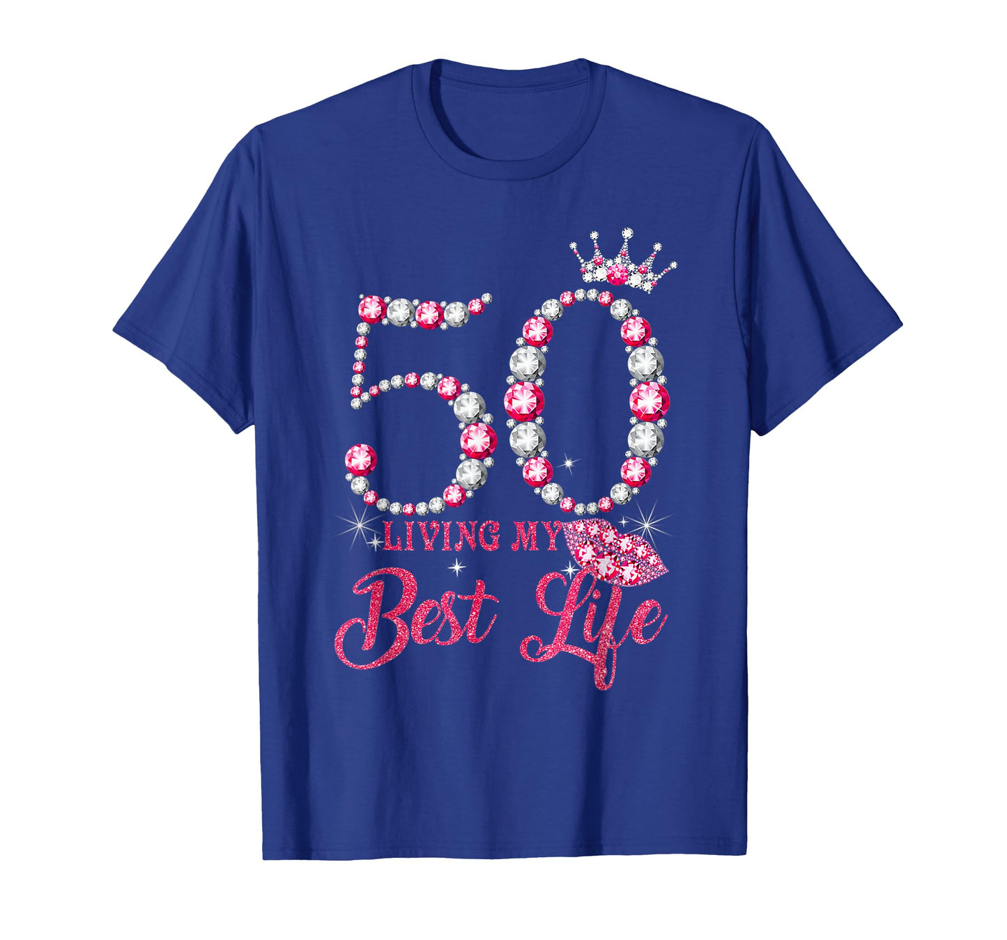 Living My Best Life 50 Years Old 50th Birthday Queen Women T-Shirt