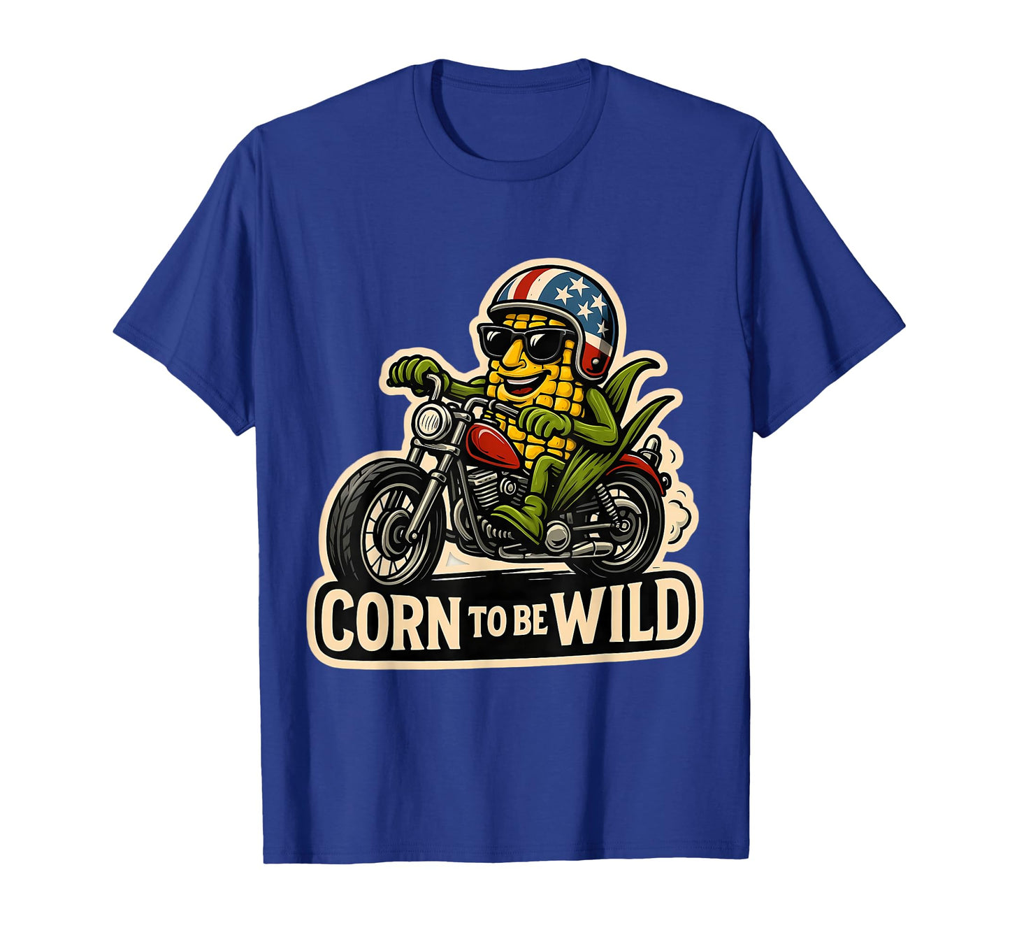 Corn to Be Wild Funny Corncob Pun Maize Farmer Biker Farming T-Shirt