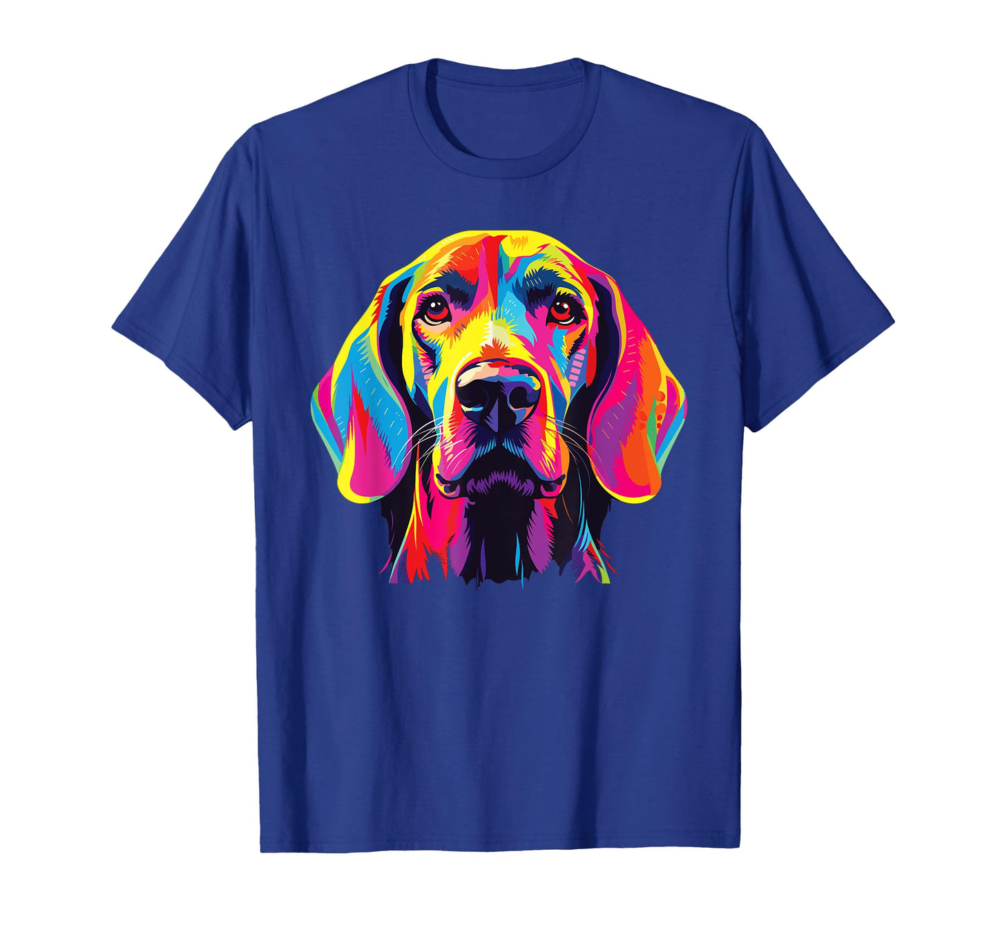 Watercolor Colorful Redbone Coonhound Dog T-Shirt, Small