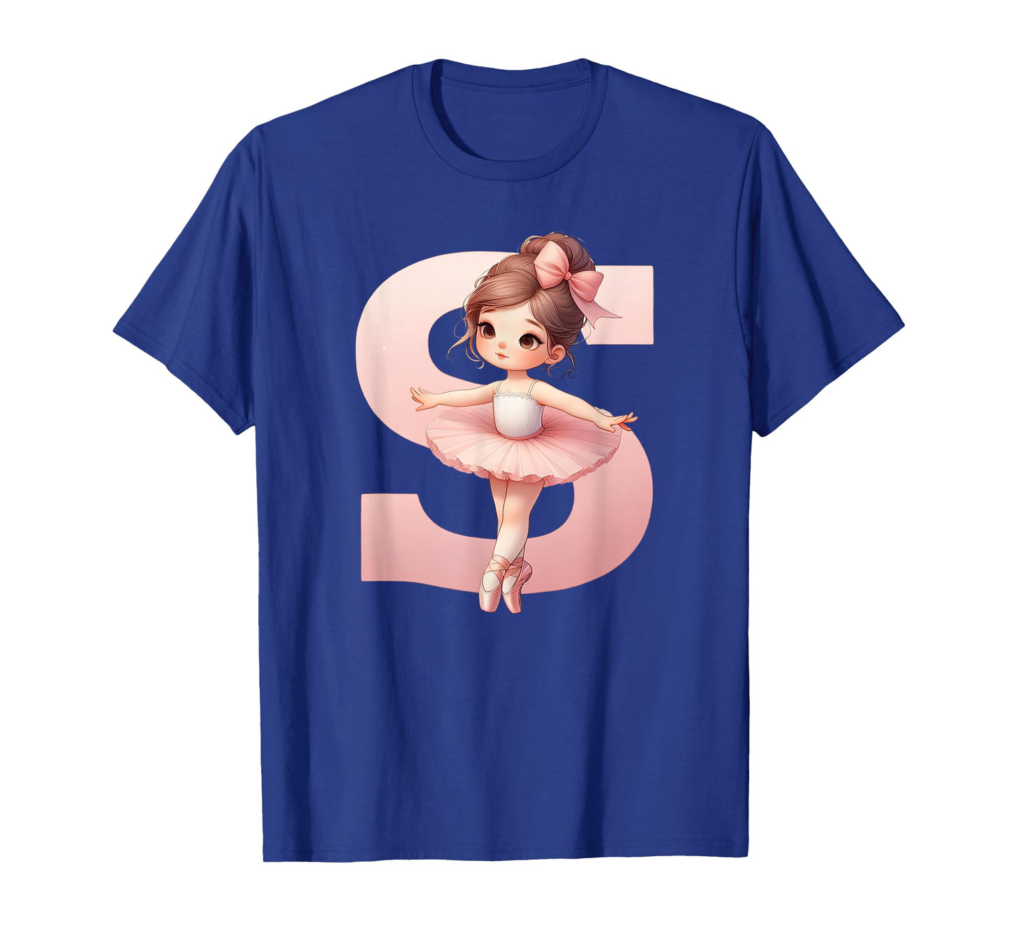 Ballerina Girl Dancing Name First Letter S Girly Tutu Ballet T-Shirt