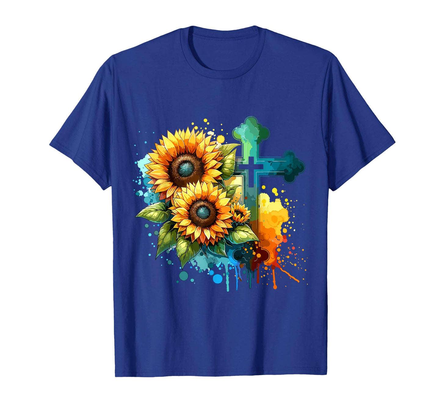 Christian Cross and Sunflowers T-Shirt