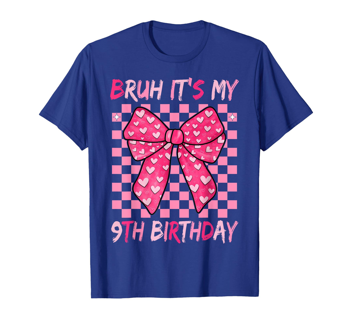 Bruh It's My 9th Birthday Coquette Bow 9 Year Old T-Shirt