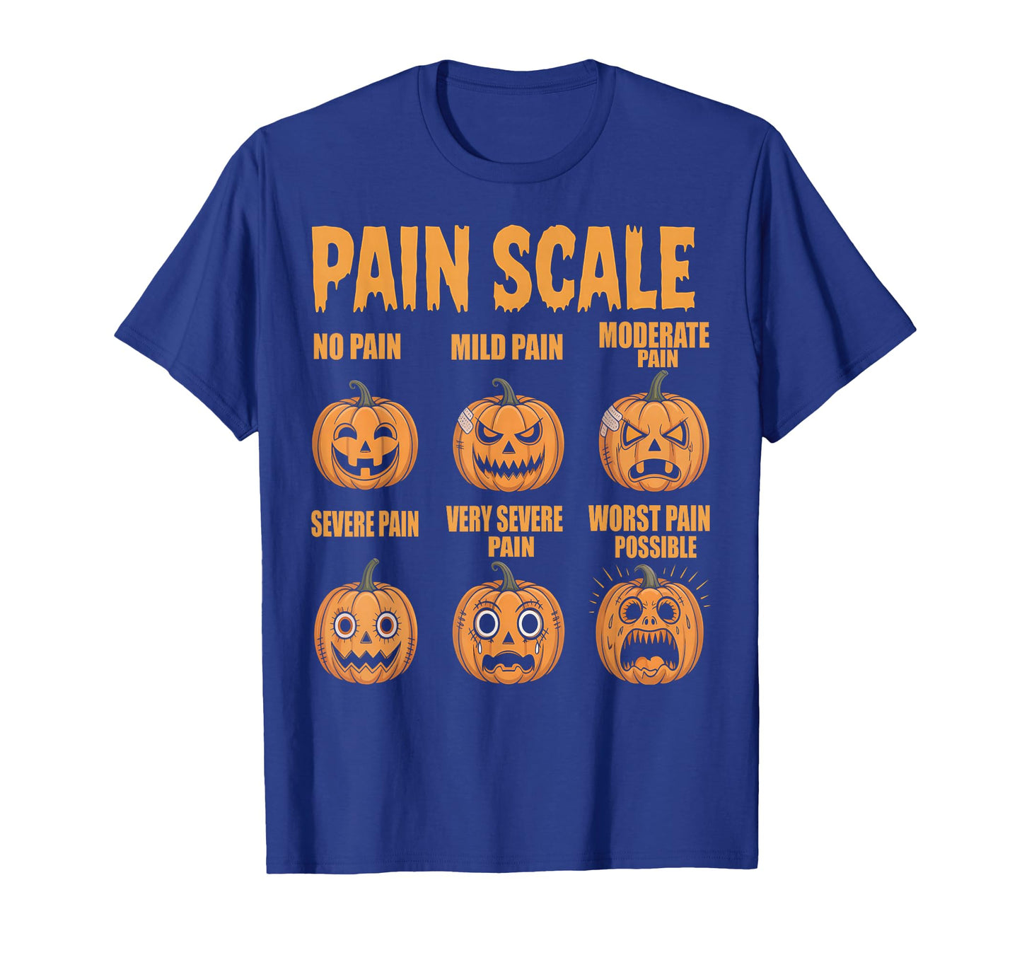 Halloween Nurse Shirt Pumpkin Pain Scale CNA Medical ICU RN T-Shirt