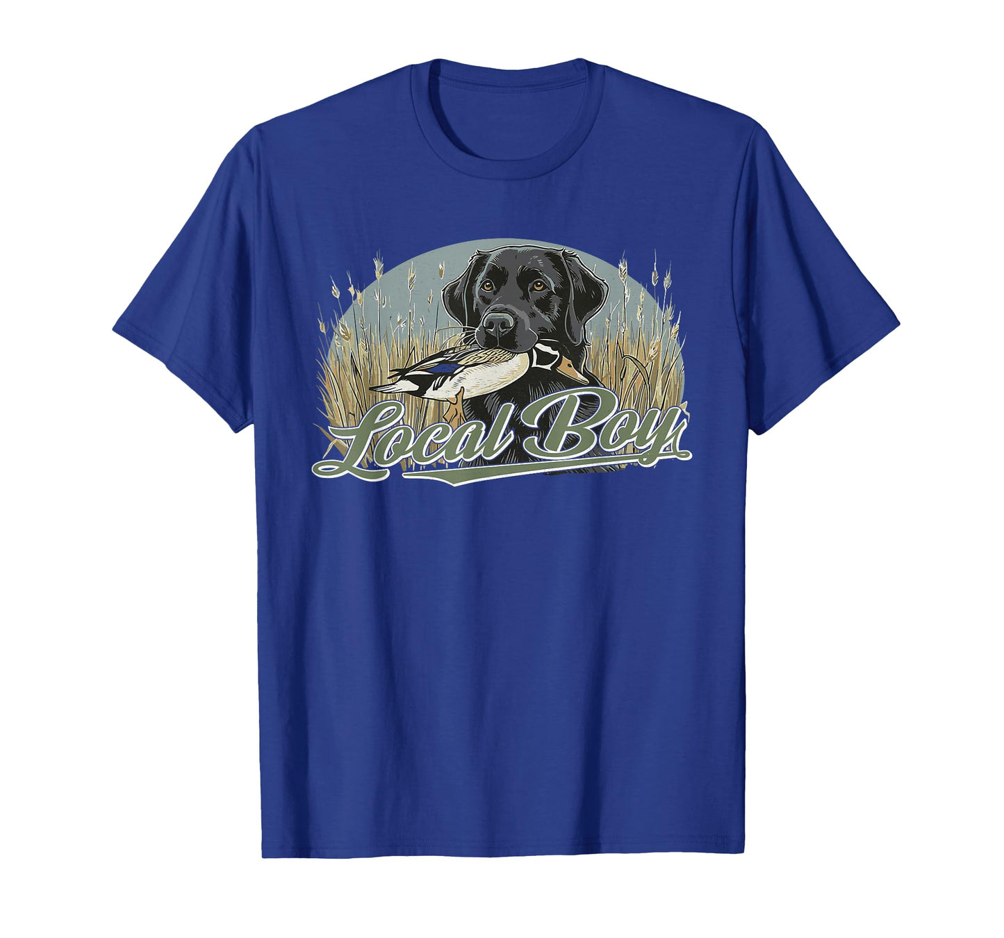 Local Duck Hunting Boy Black Lab Dog Outdoor Vintage T-Shirt
