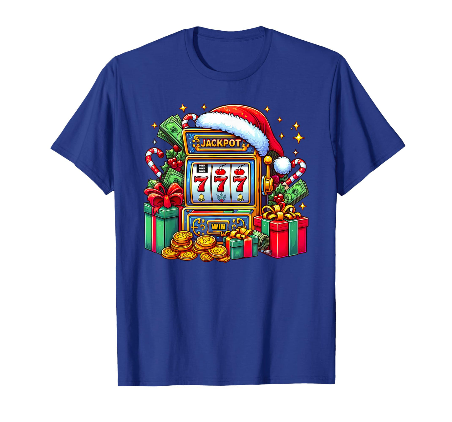 Christmas Slot Machine Casino Lucky Winner Xmas Big Jackpot T-Shirt