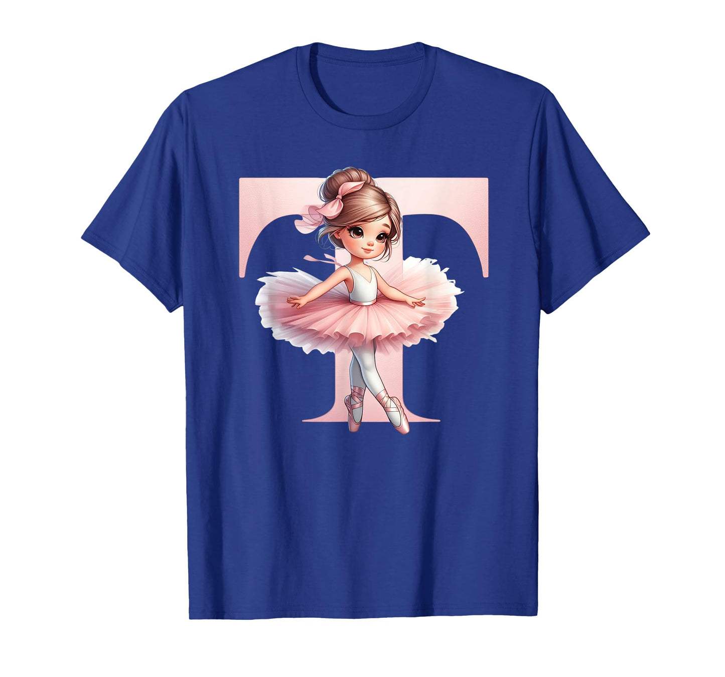 Ballerina Girl Dancing Name First Letter T Girly Tutu Ballet T-Shirt