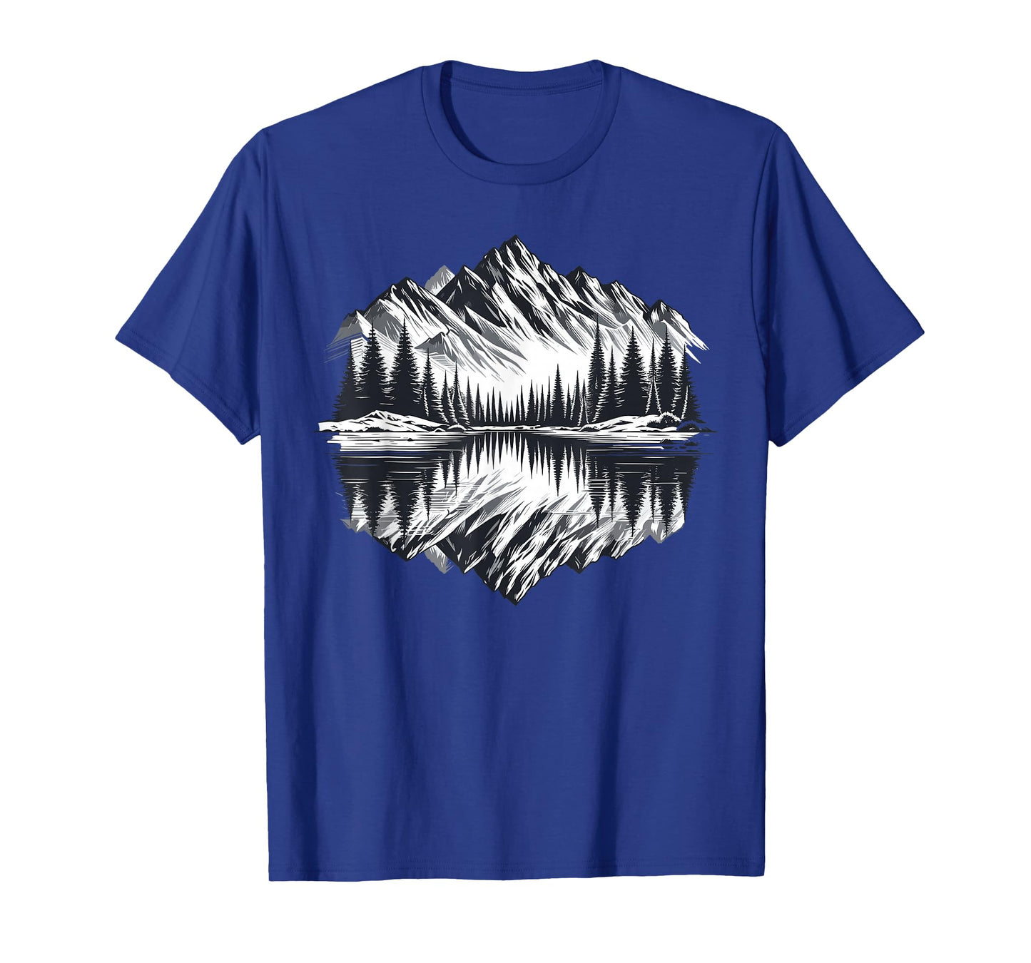 Mountain Landscape Retro Reflection Forest Outdoor Wildlife T-Shirt